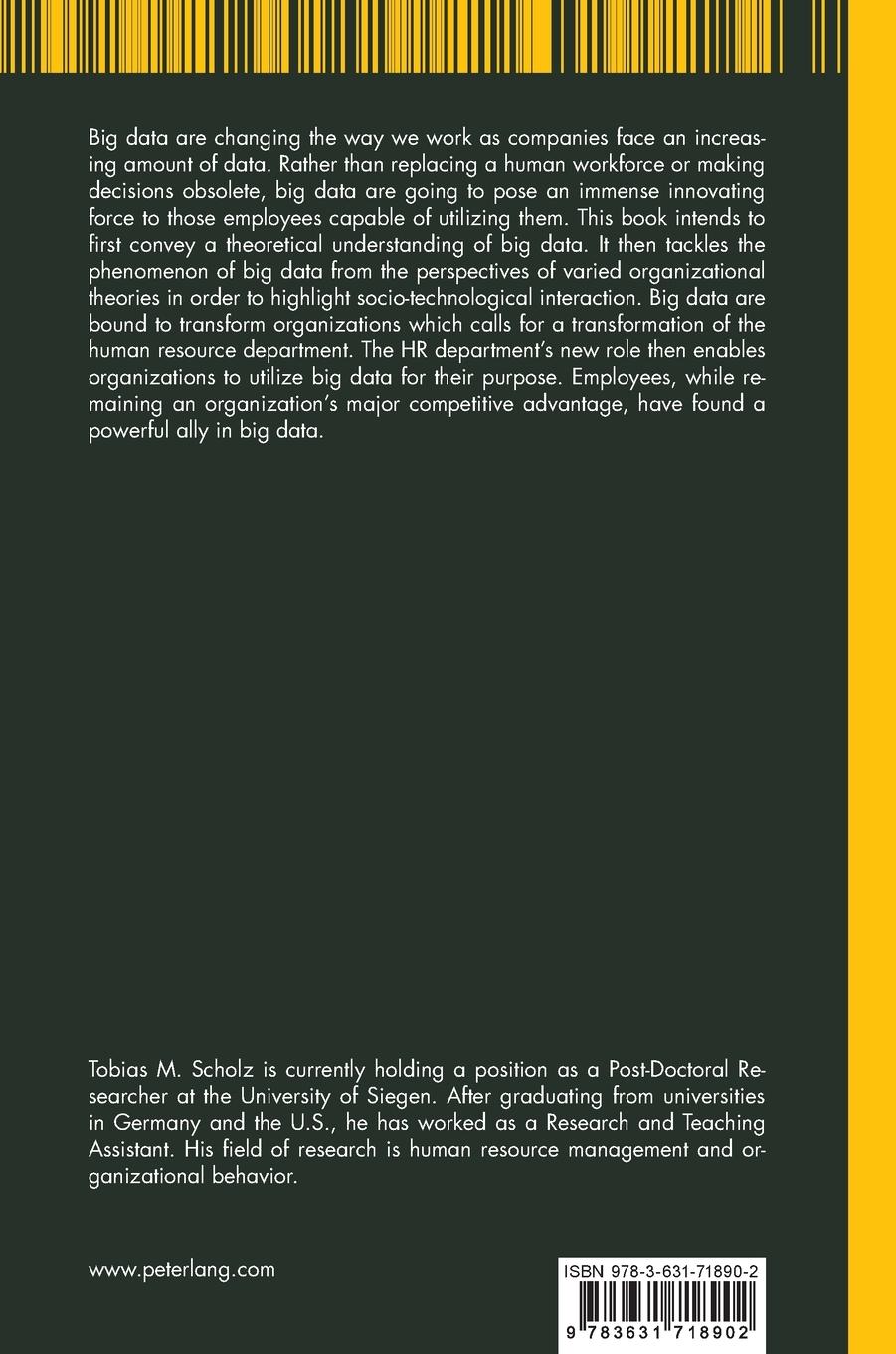 Rückseitencover Big Data in Organizations and the Role of Human Resource Management