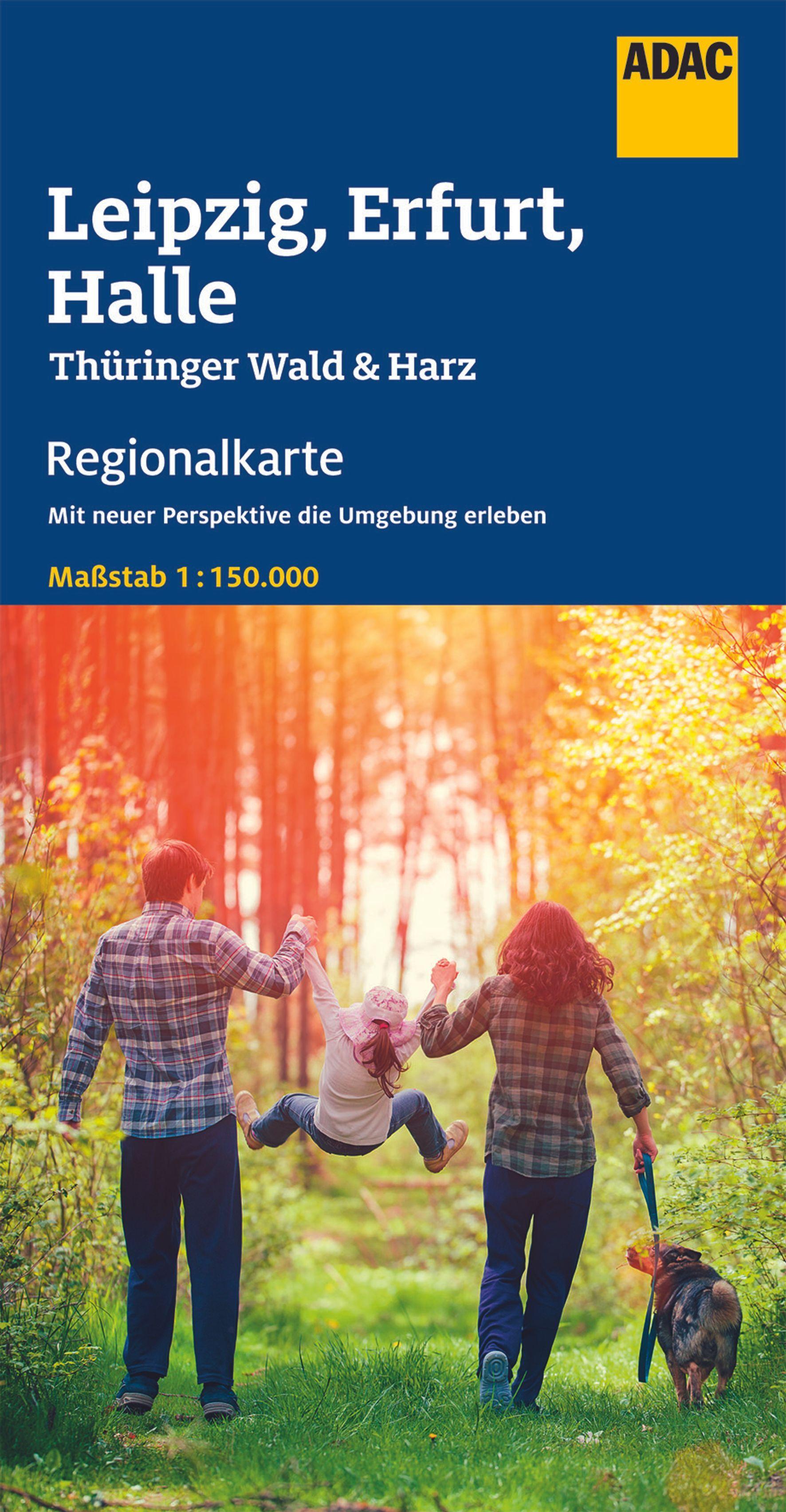 Vorderes Coverbild ADAC Regionalkarte Blatt 9 Leipzig, Erfurt, Halle 1:150 000