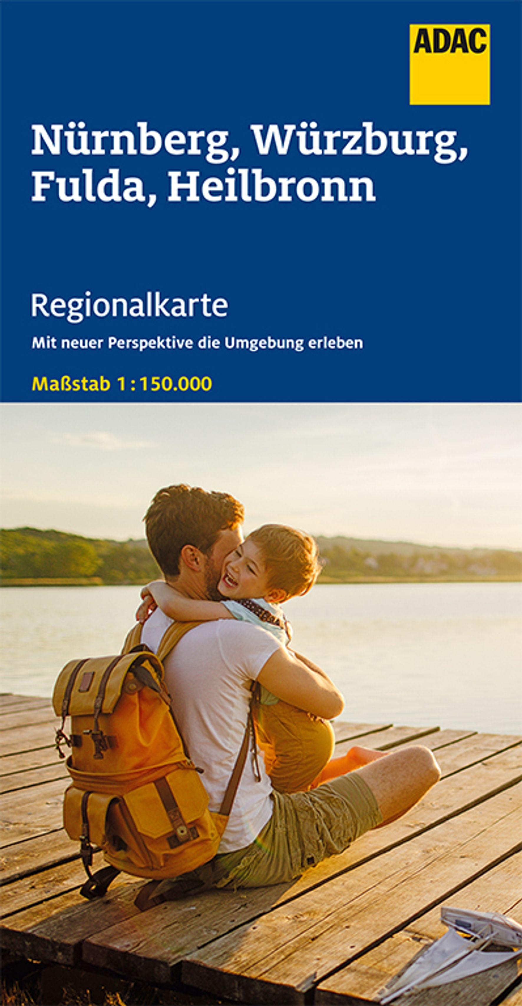 Vorderes Coverbild ADAC Regionalkarte Blatt 12 Nürnberg, Würzburg, Fulda, Heilbronn 1:150 000