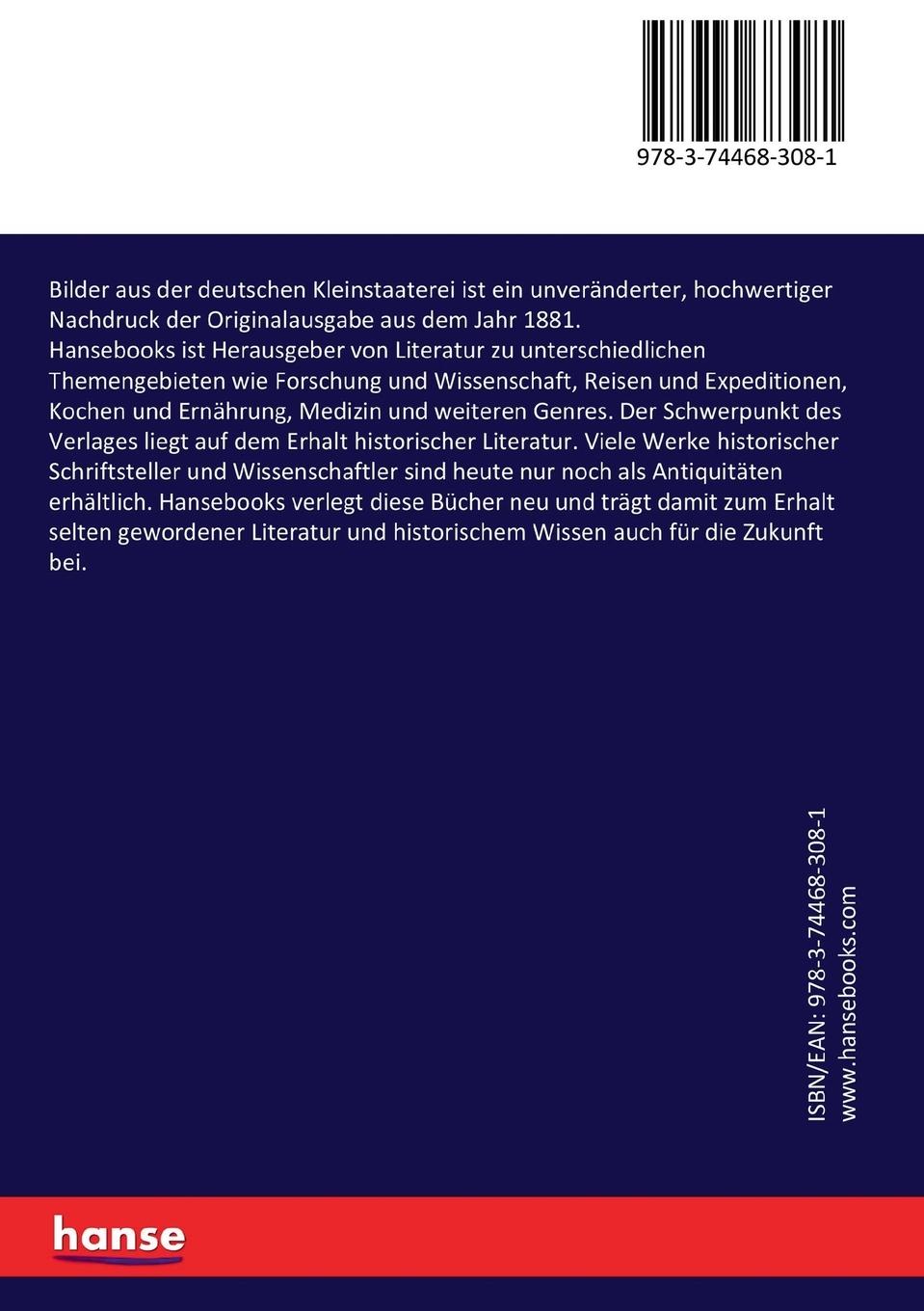 Rückseitencover Bilder aus der deutschen Kleinstaaterei