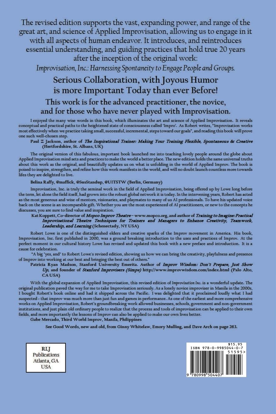 Rückseitencover Improvisation, Inc. Revised Edition 2017