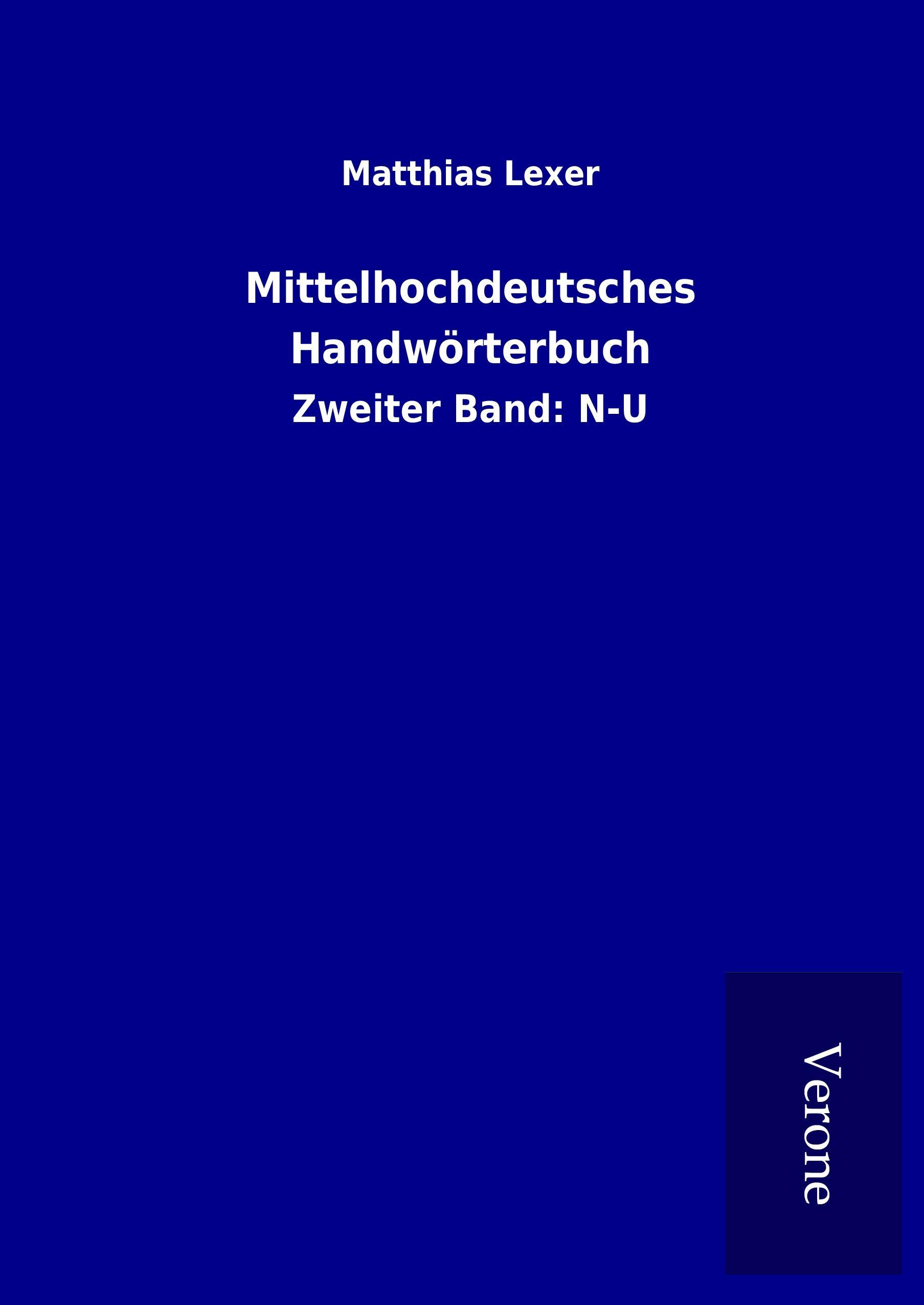 Vorderes Coverbild Mittelhochdeutsches Handwörterbuch
