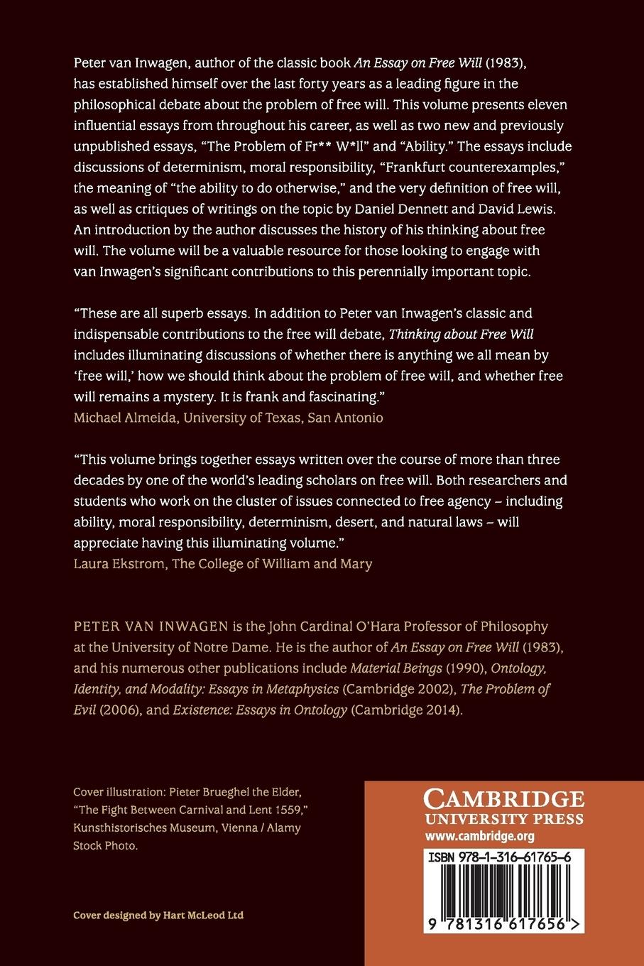 Rückseitencover Thinking about Free Will