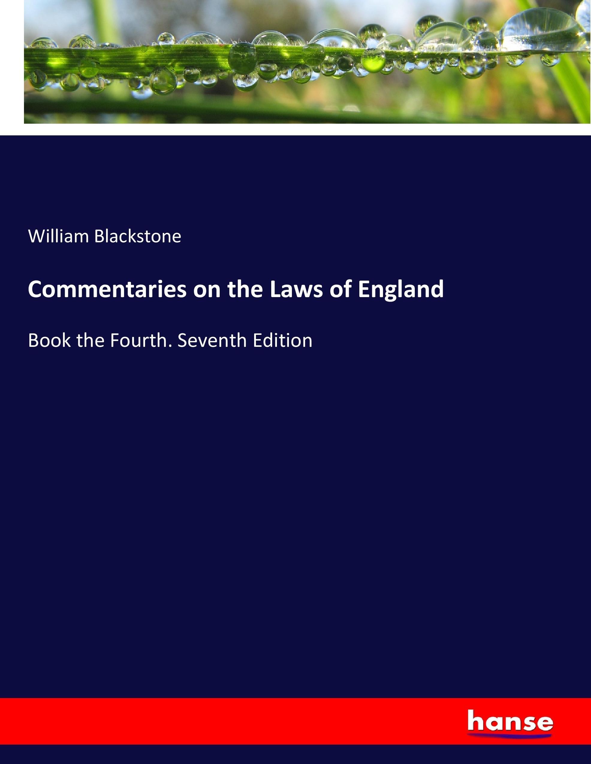 Vorderes Coverbild Commentaries on the Laws of England