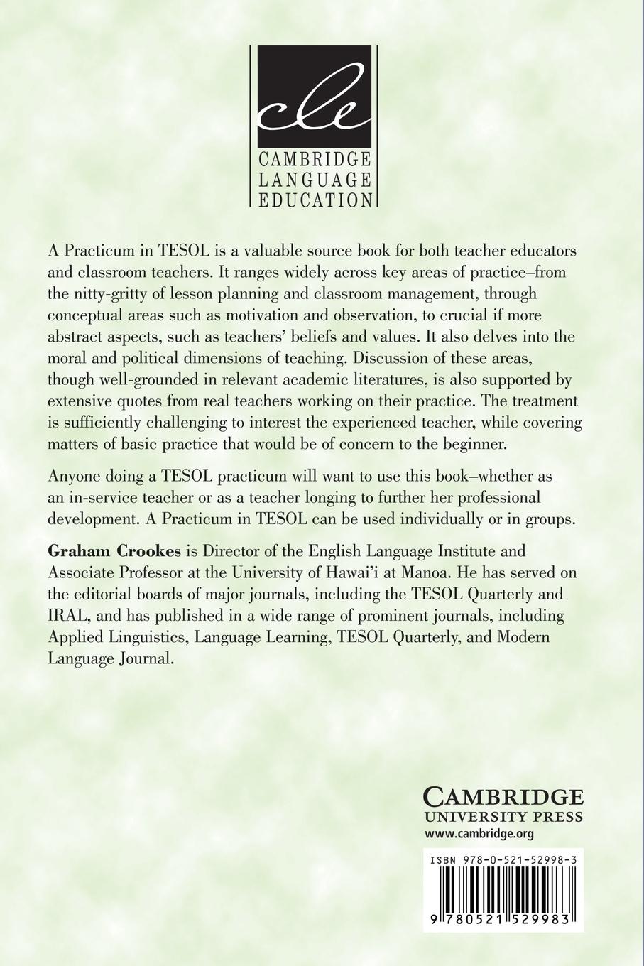 Rückseitencover A Practicum in Tesol