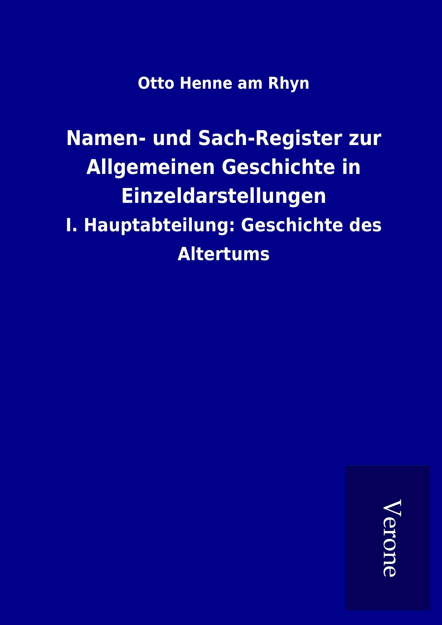 Vorderes Coverbild Namen- und Sach-Register zur Allgemeinen Geschichte in Einzeldarstellungen