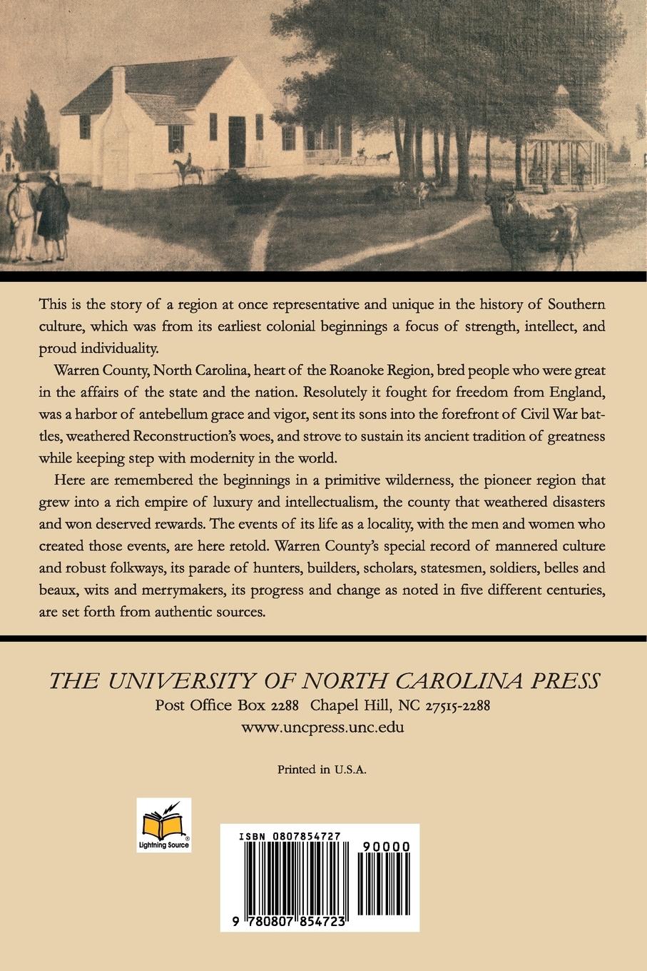 Rückseitencover The County of Warren, North Carolina, 1586-1917