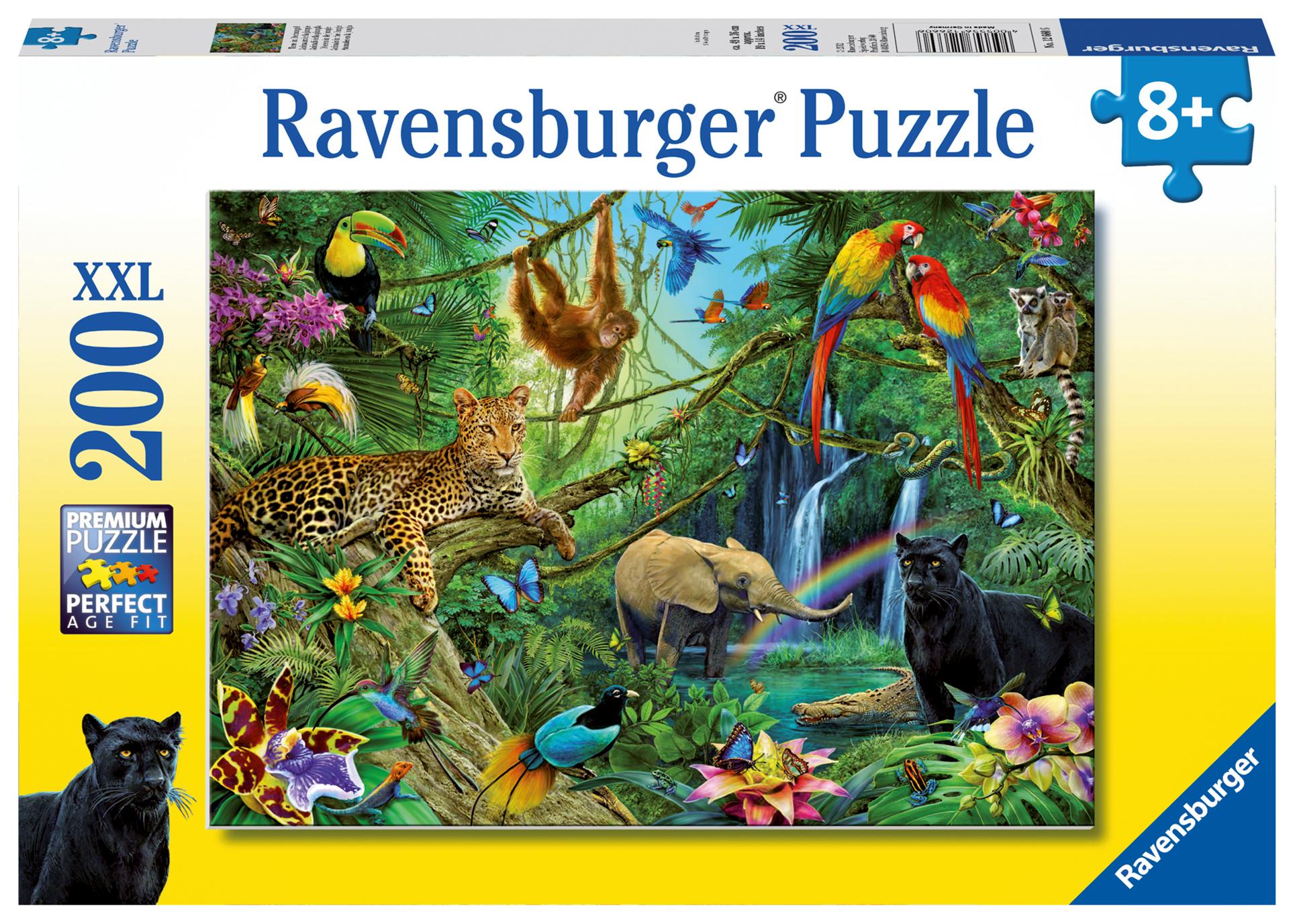 Vorderes Coverbild Ravensburger Kinderpuzzle - 12660 Tiere im Dschungel - Tier-Puzzle für Kinder ab 8 Jahren, mit 200 Teilen im XXL-Format