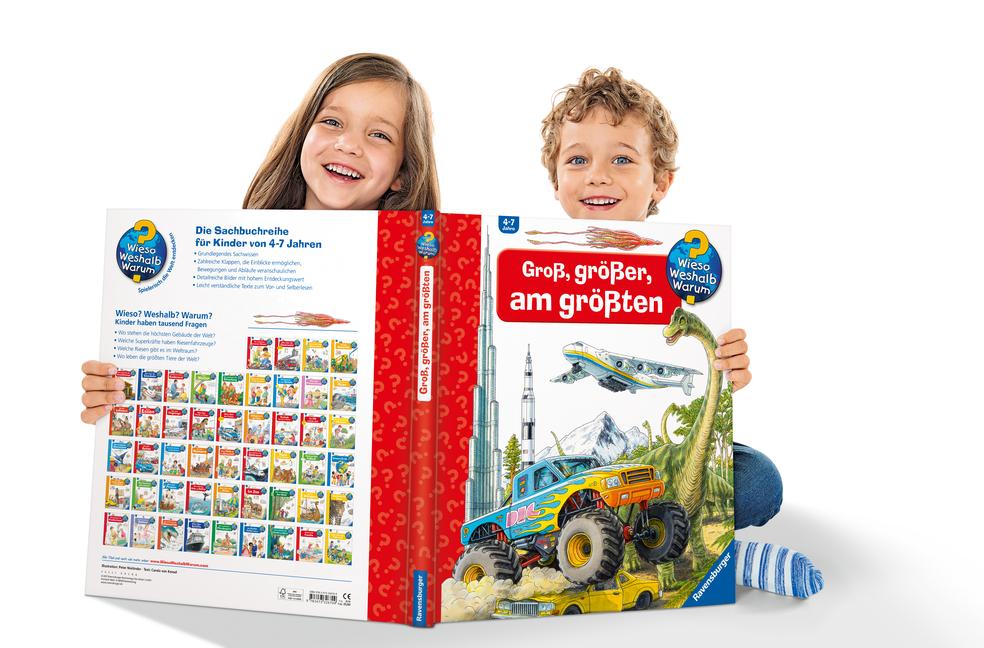 Beispielinhalt (Bild) Wieso? Weshalb? Warum? Groß, größer, am größten (Riesenbuch)