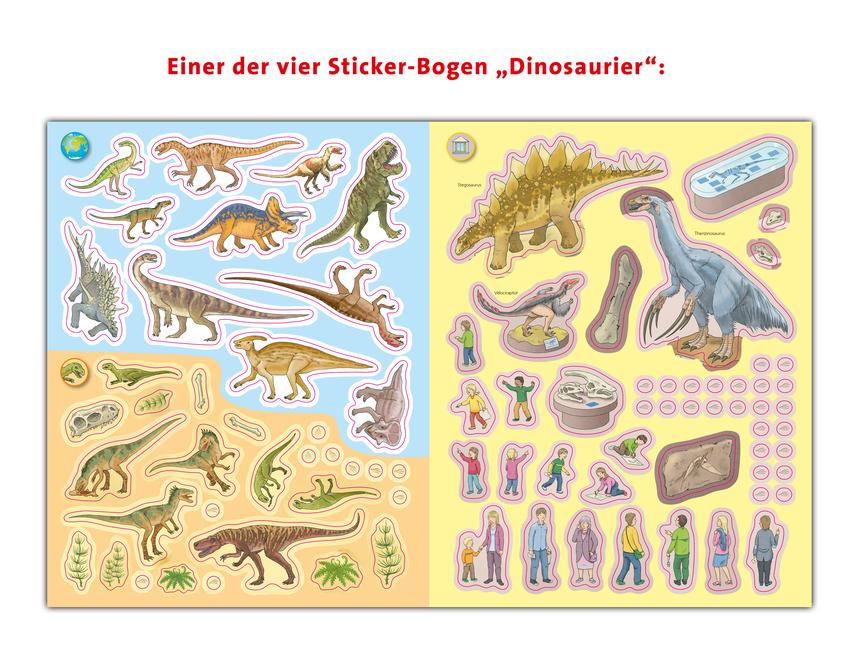 Beispielinhalt (Bild) Dinosaurier Stickerheft