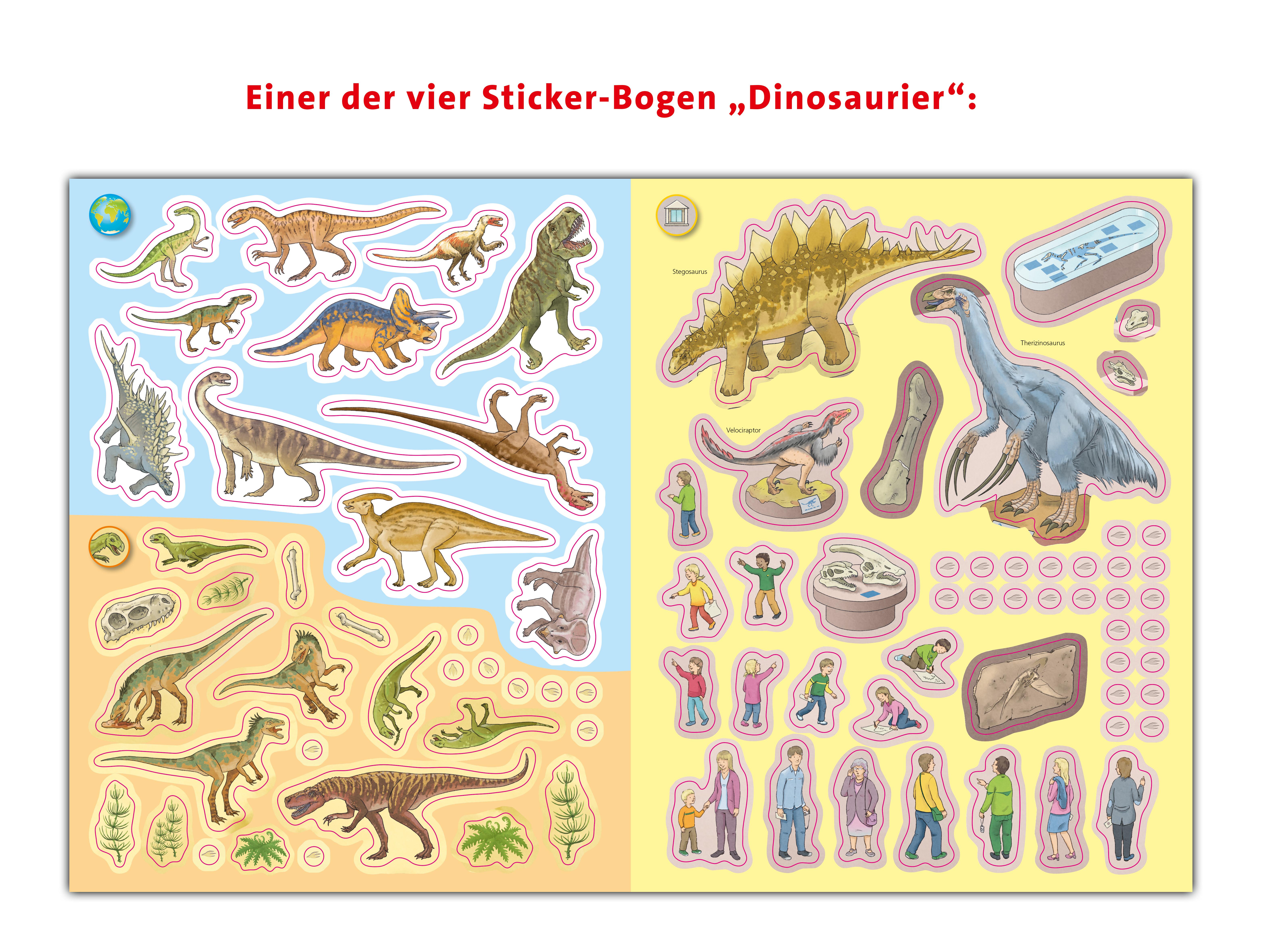 Beispielinhalt (Bild) Dinosaurier Stickerheft