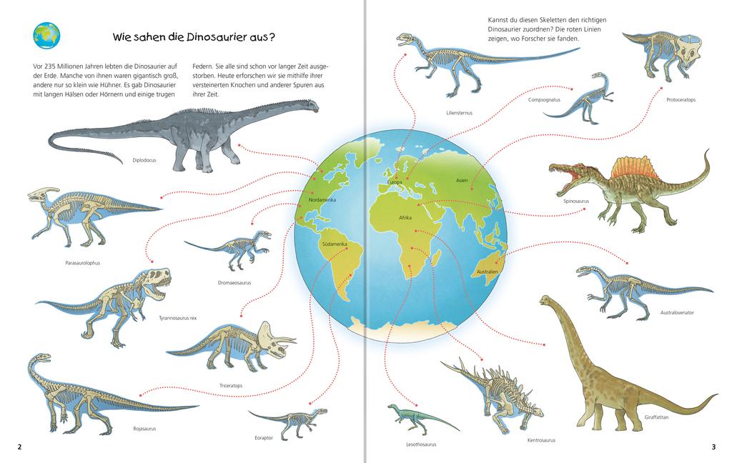 Beispielinhalt (Bild) Dinosaurier Stickerheft