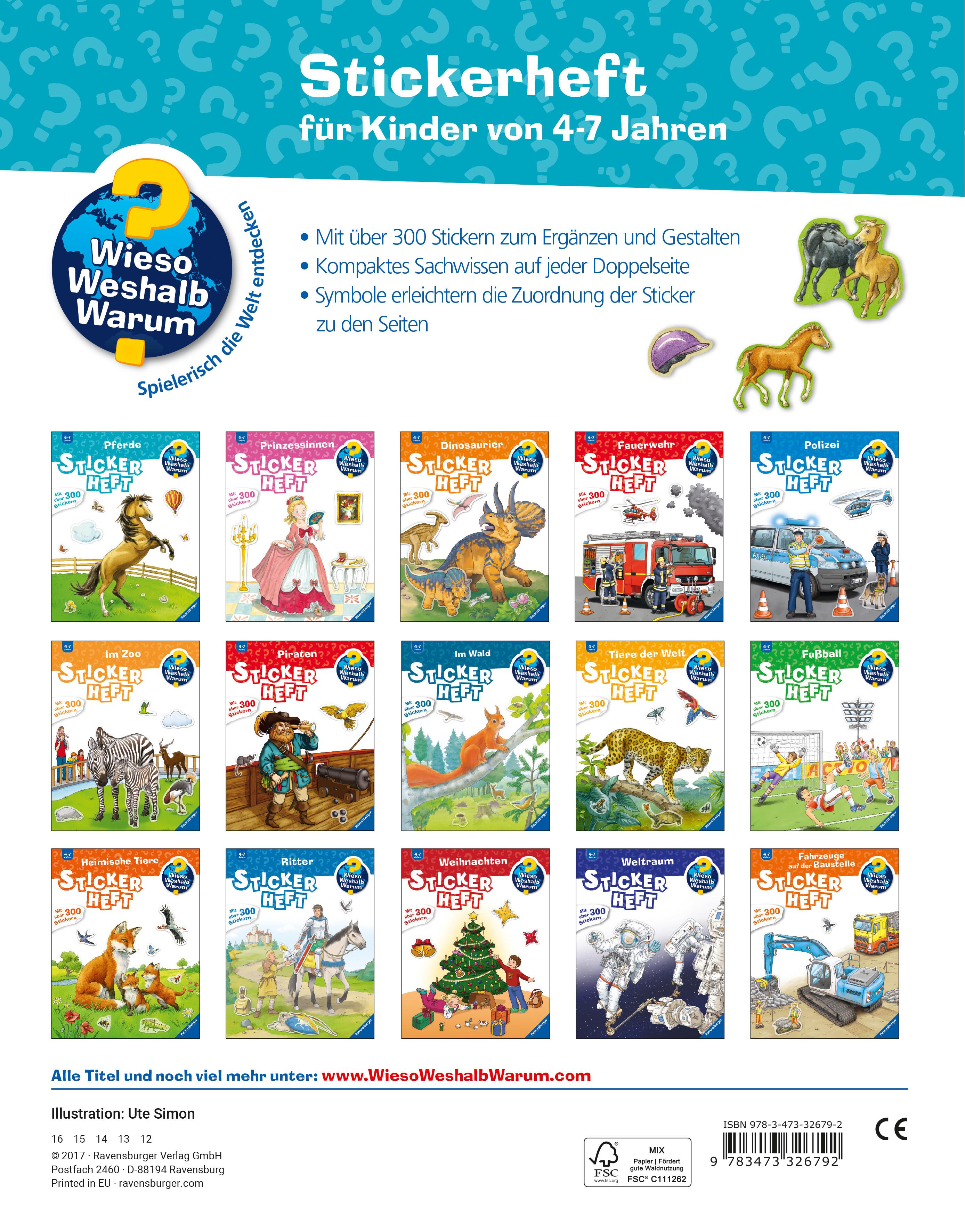 Rückseitencover Wieso? Weshalb? Warum? Stickerheft:  Pferde