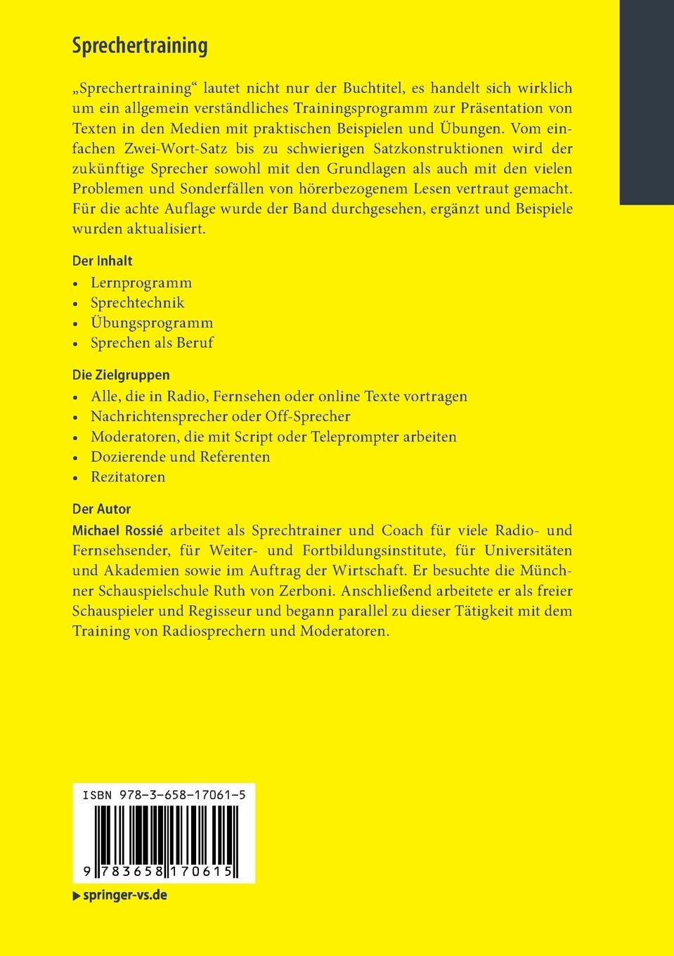 Rückseitencover Sprechertraining