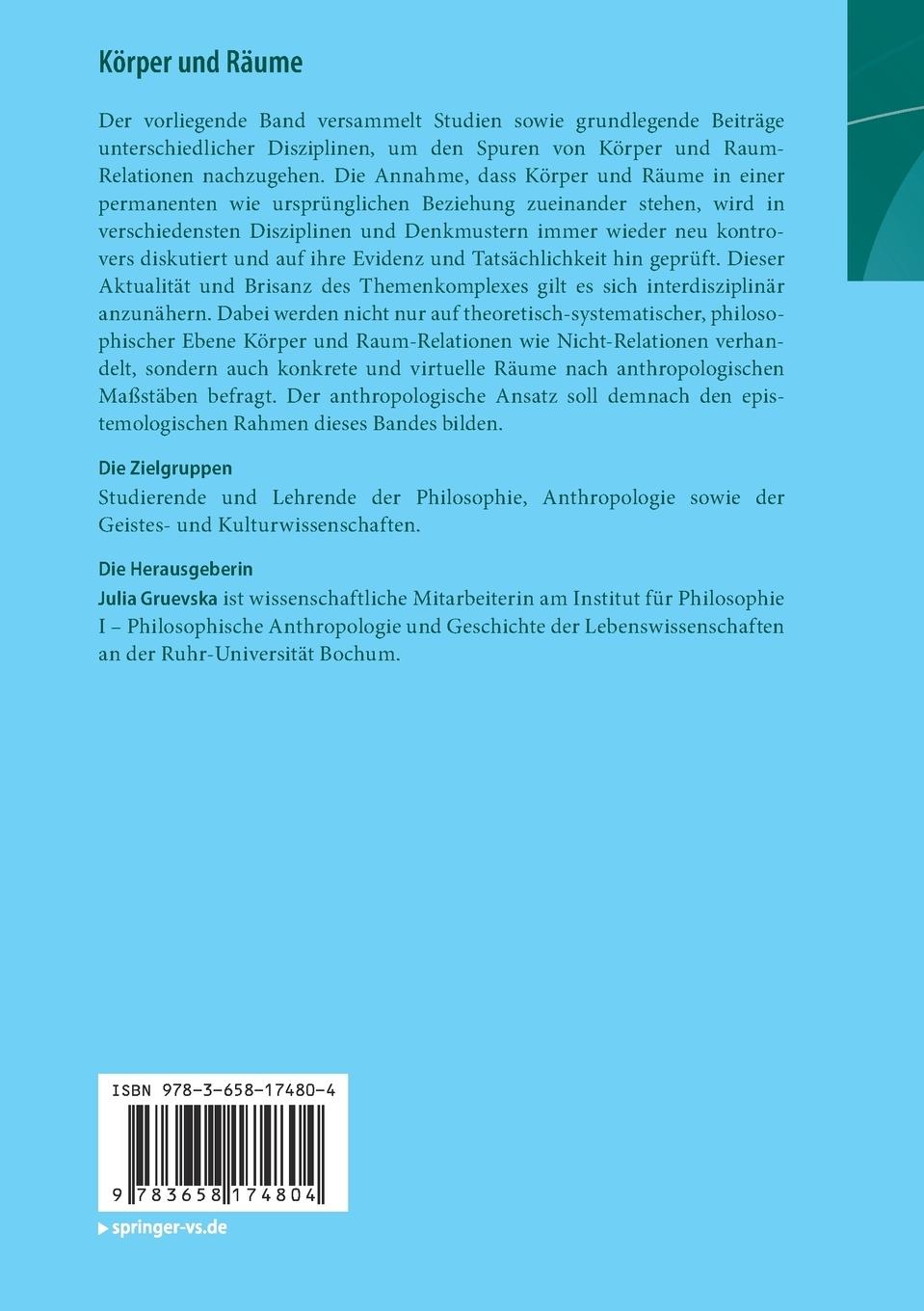Rückseitencover Körper und Räume