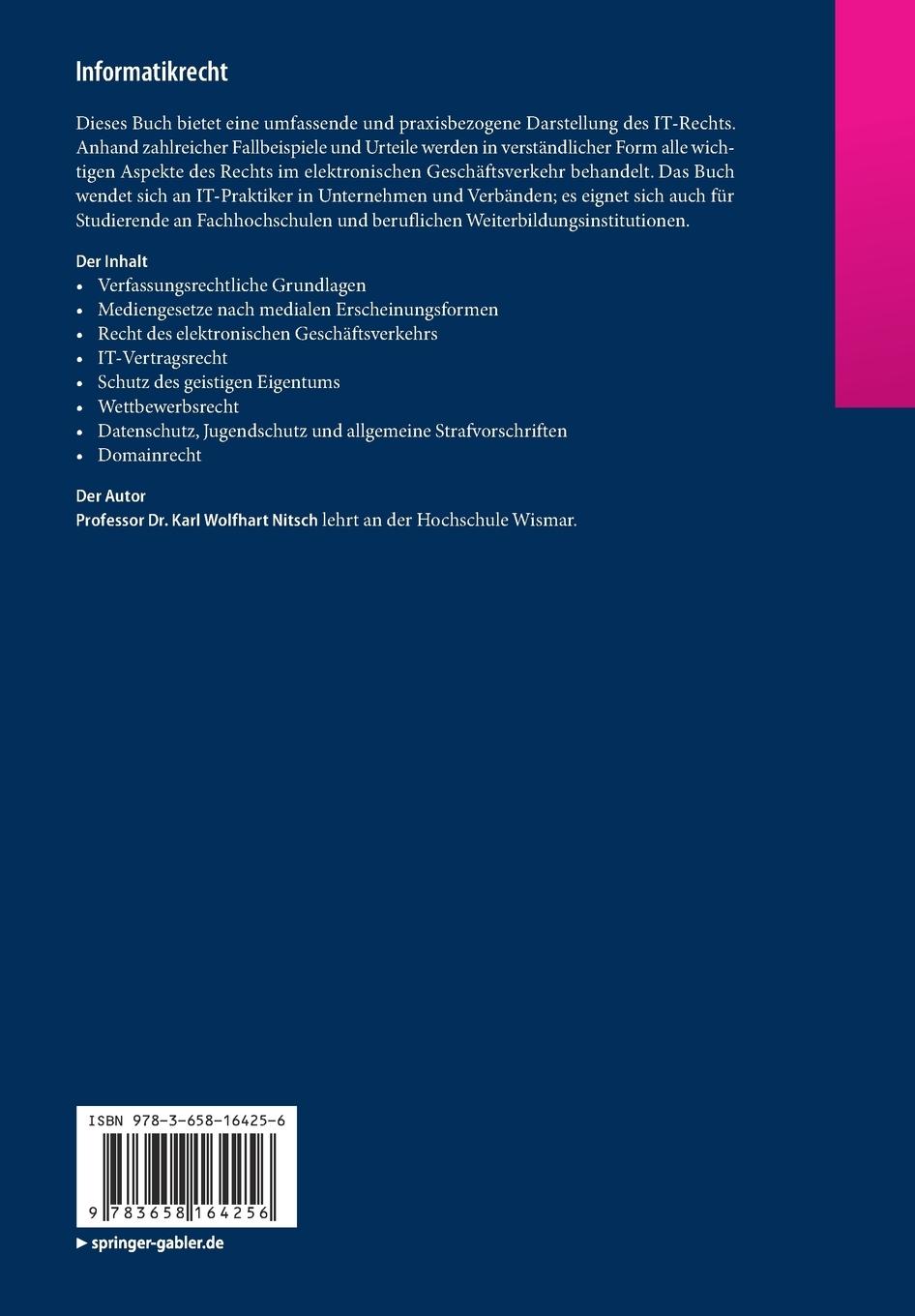 Rückseitencover Informatikrecht