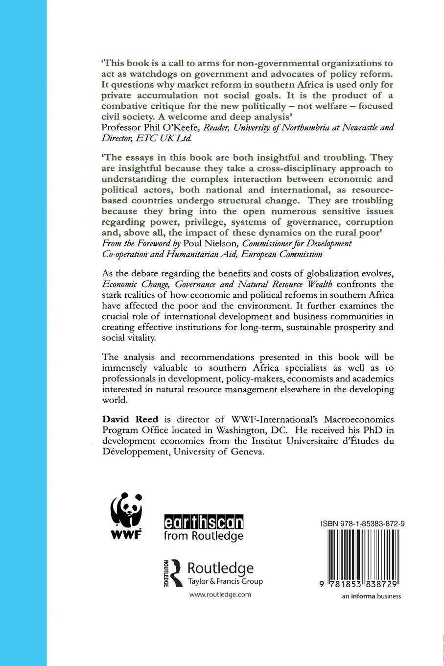 Rückseitencover Economic Change Governance and Natural Resource Wealth