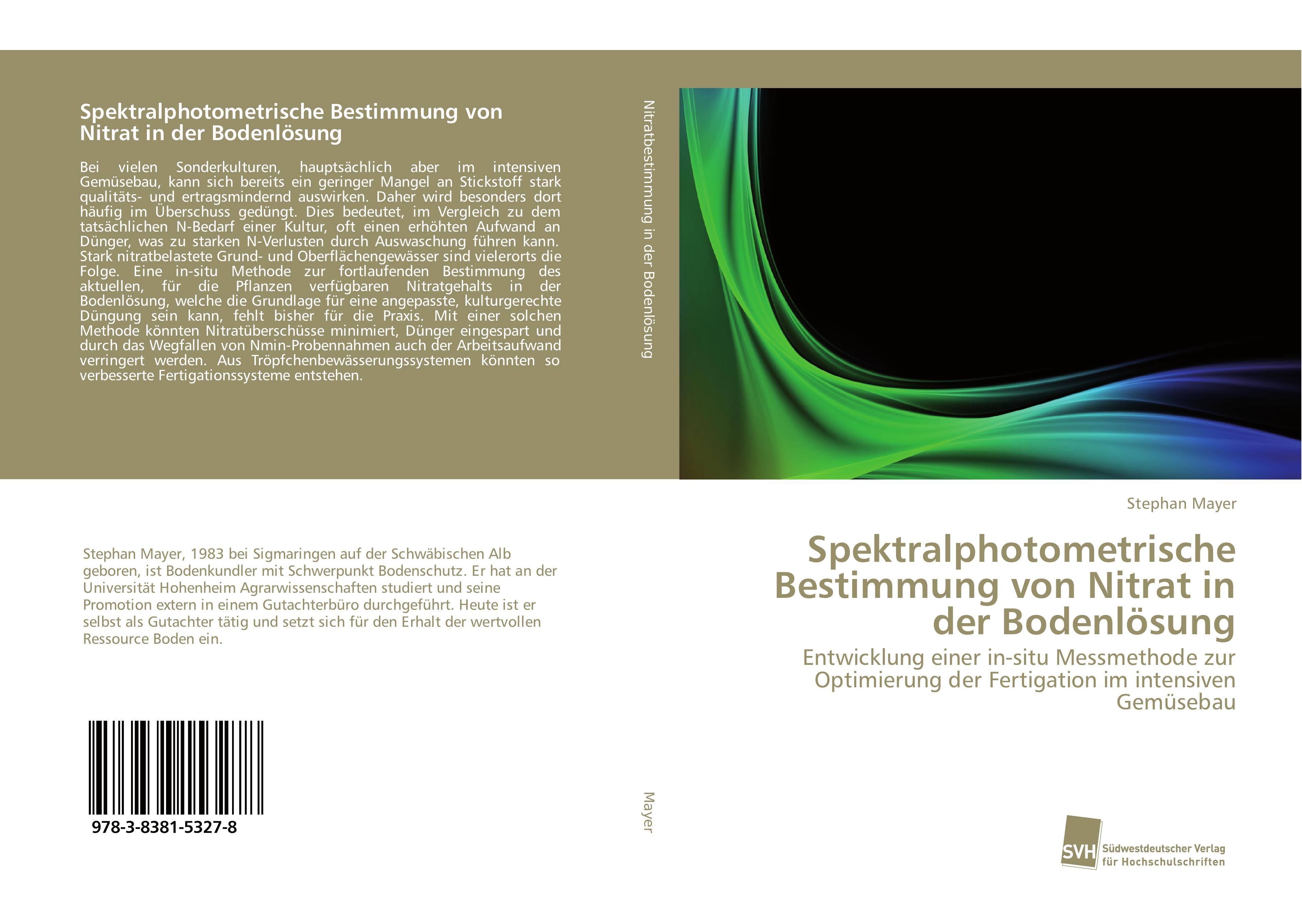 Vorderes Coverbild Spektralphotometrische Bestimmung von Nitrat in der Bodenlösung