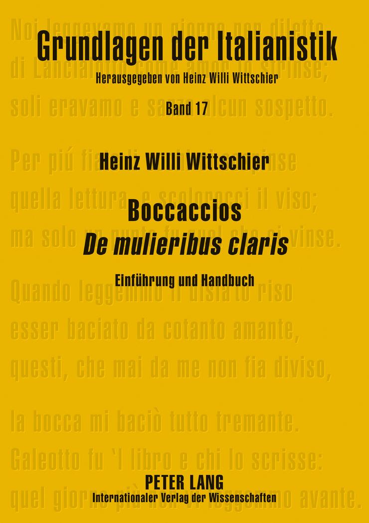 Vorderes Coverbild Boccaccios 'De mulieribus claris'