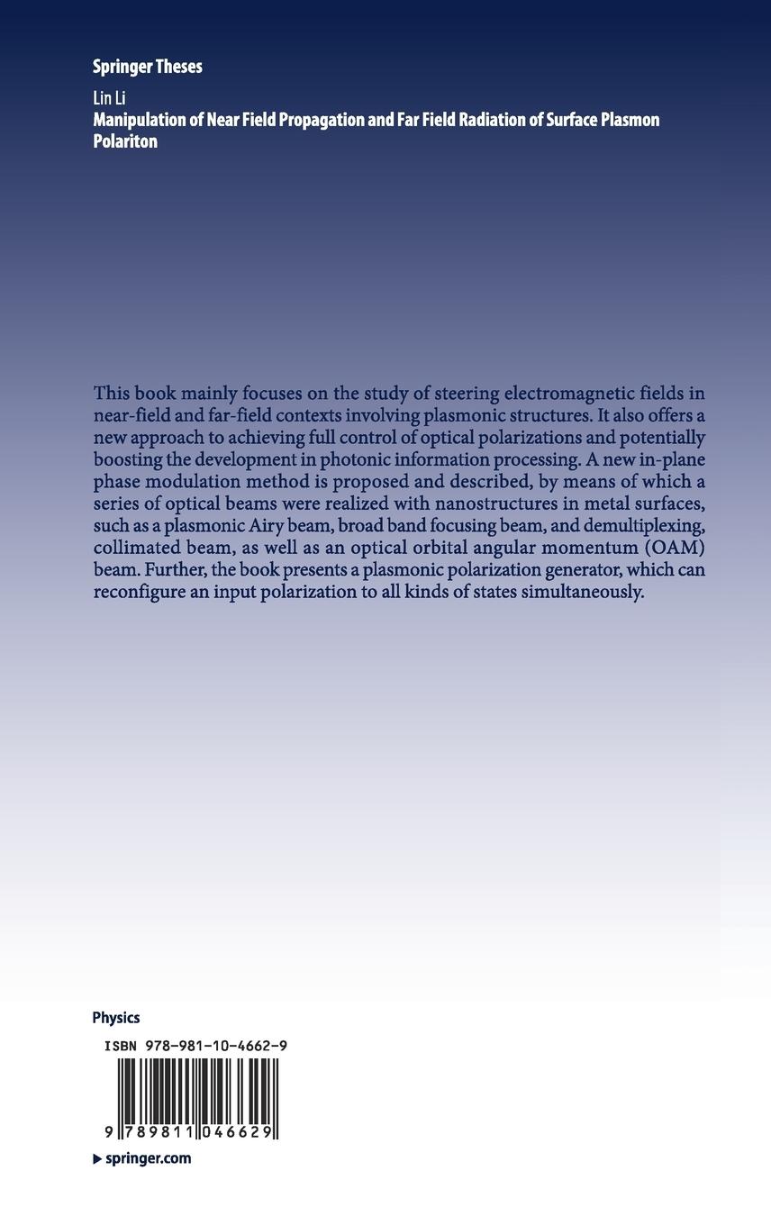 Rückseitencover Manipulation of Near Field Propagation and Far Field Radiation of Surface Plasmon Polariton