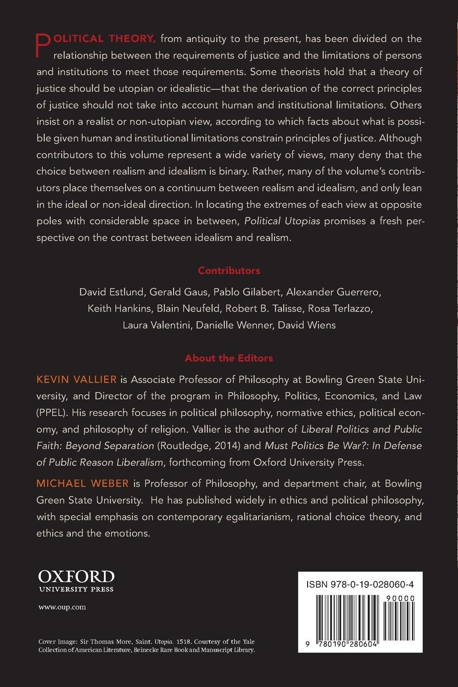 Rückseitencover POLITICAL UTOPIAS P