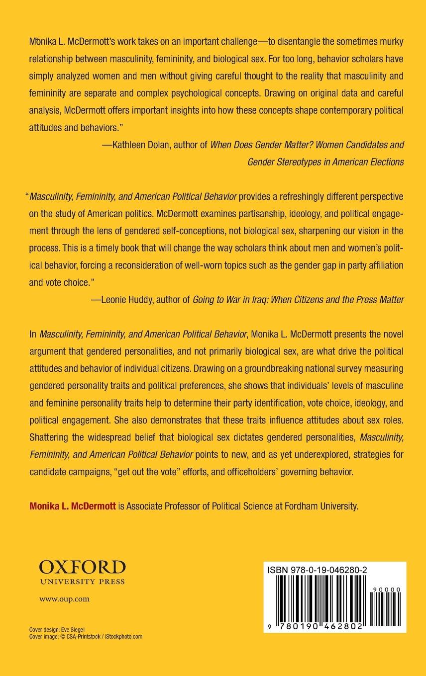 Rückseitencover Masculinity, Femininity, and American Political Behavior