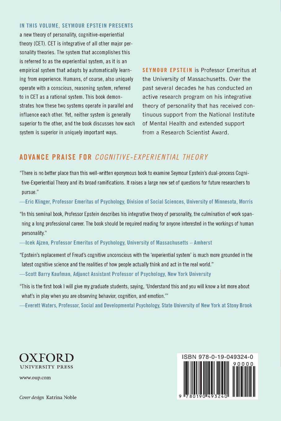 Rückseitencover Cognitive-Experiential Self Theory