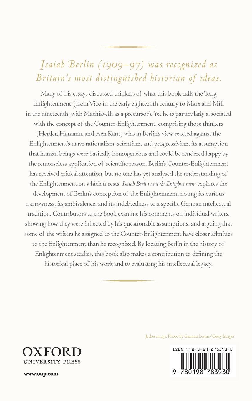 Rückseitencover Isaiah Berlin and the Enlightenment