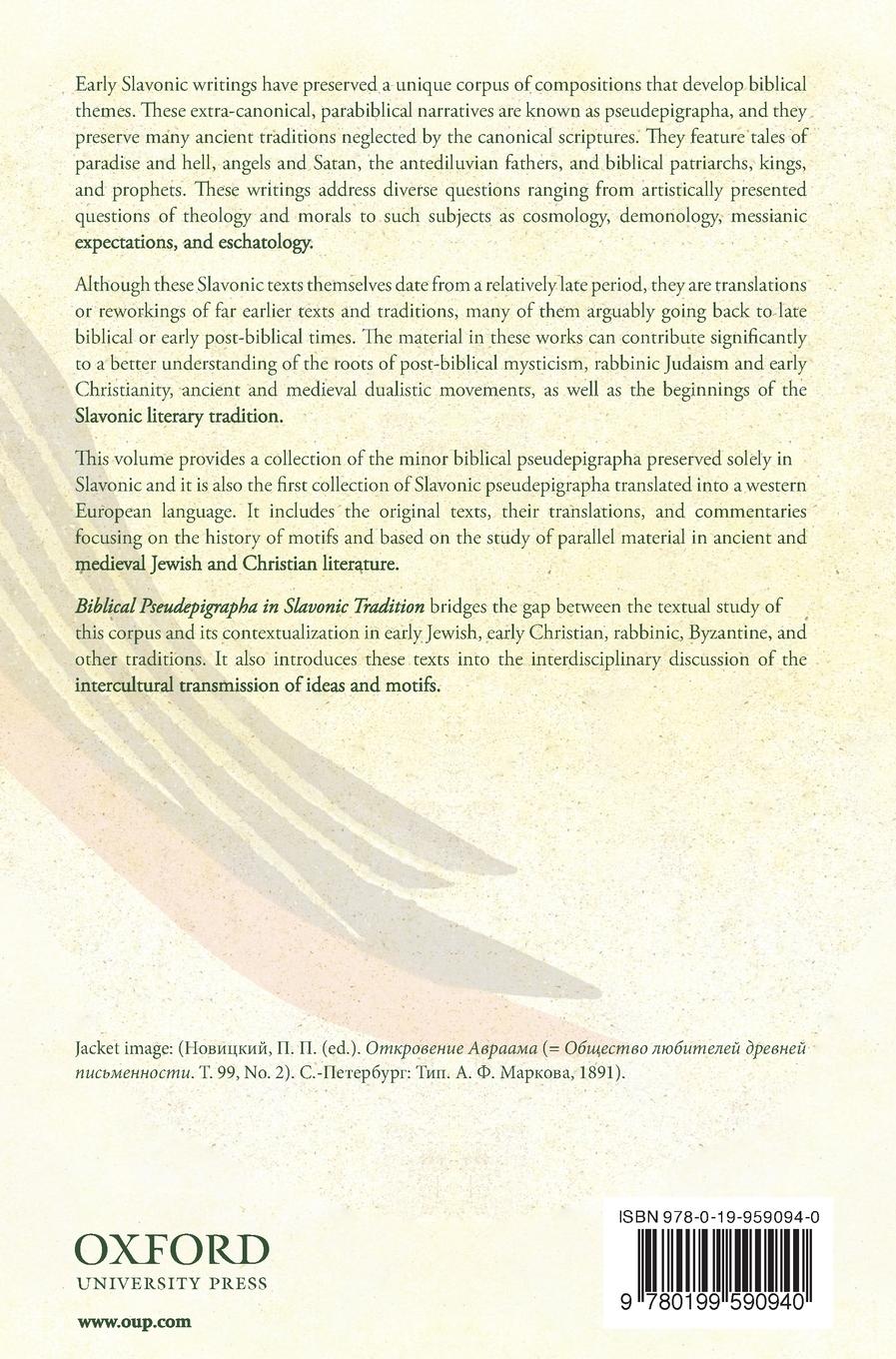 Rückseitencover Biblical Pseudepigrapha in Slavonic Tradition
