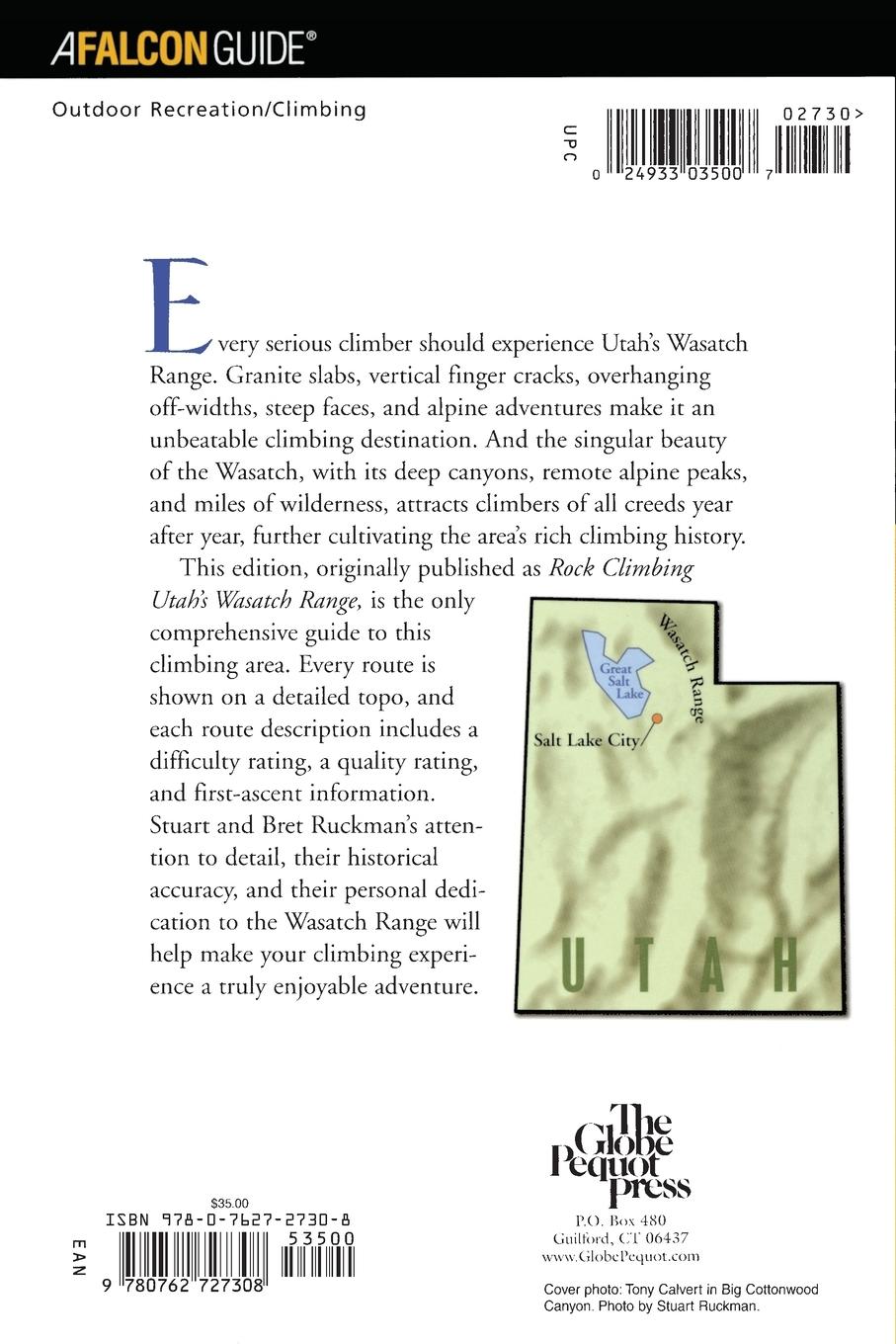 Rückseitencover Rock Climbing the Wasatch Range
