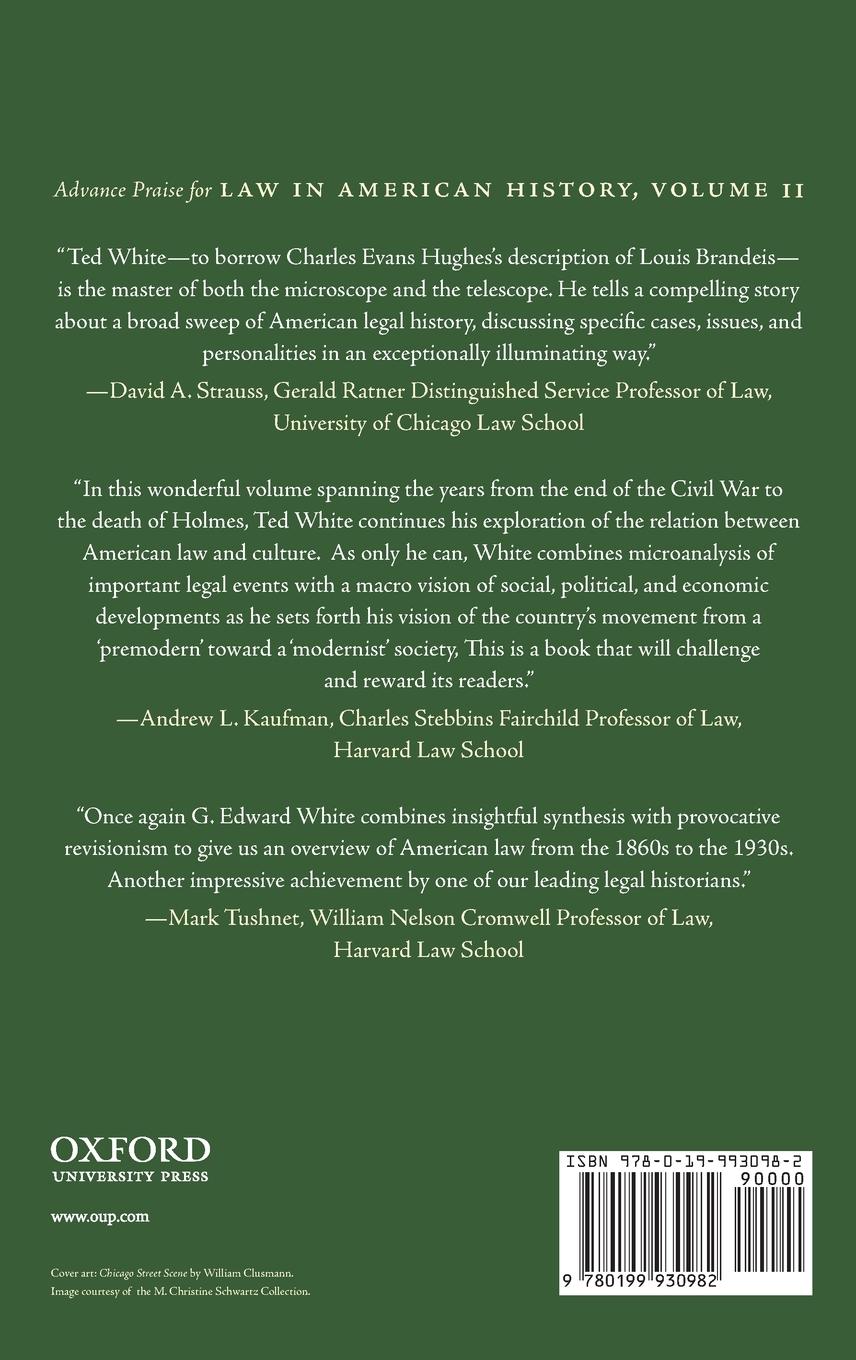 Rückseitencover LAW IN AMER HIST, V2 FROM 1865-1929 C