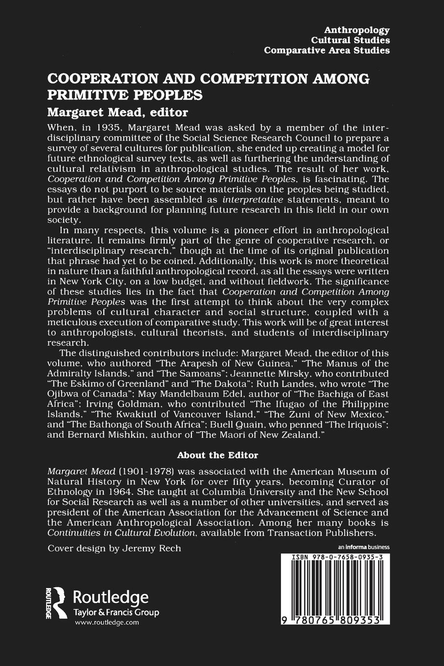 Rückseitencover Cooperation and Competition Among Primitive Peoples