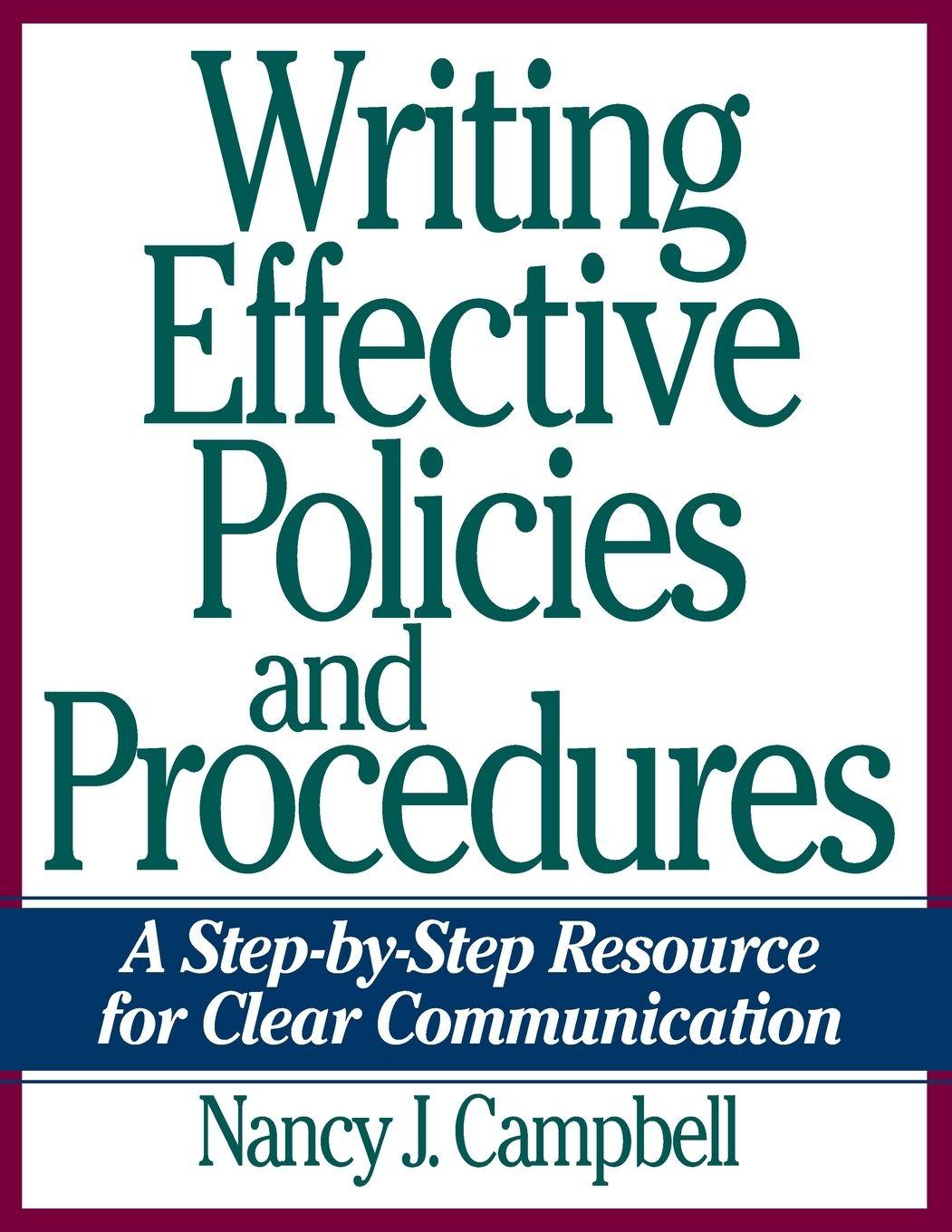 Vorderes Coverbild Writing Effective Policies and Procedures