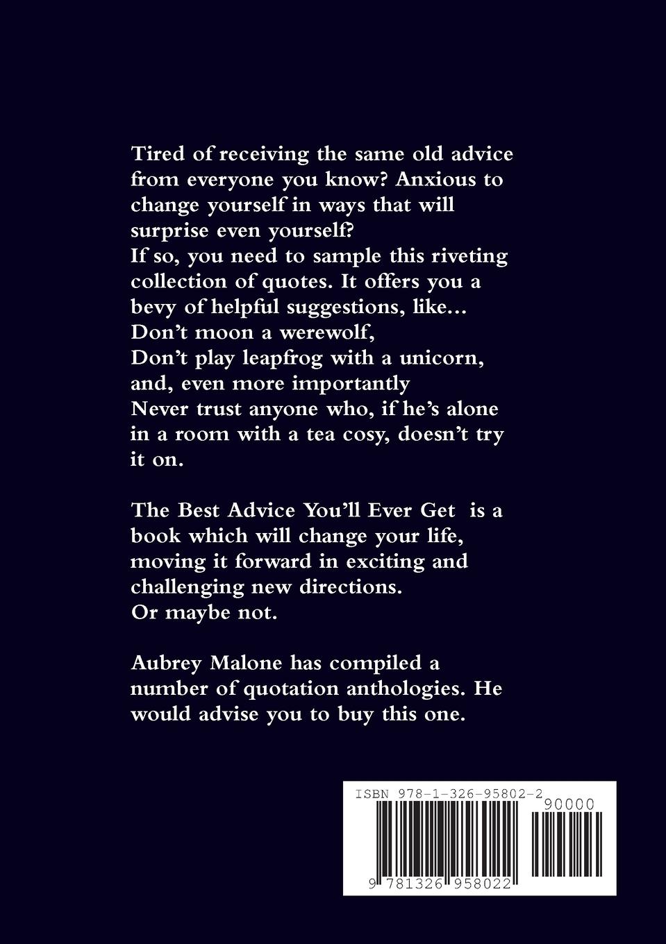 Rückseitencover The Best Advice You'll Ever Get! An A-Z  Guide