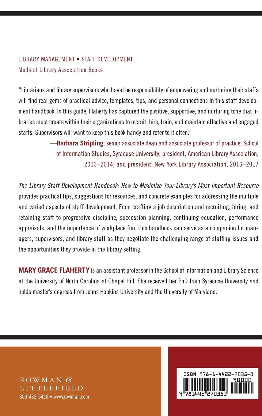 Rückseitencover Library Staff Development Handbook