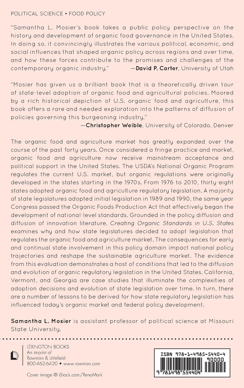 Rückseitencover Creating Organic Standards in U.S. States