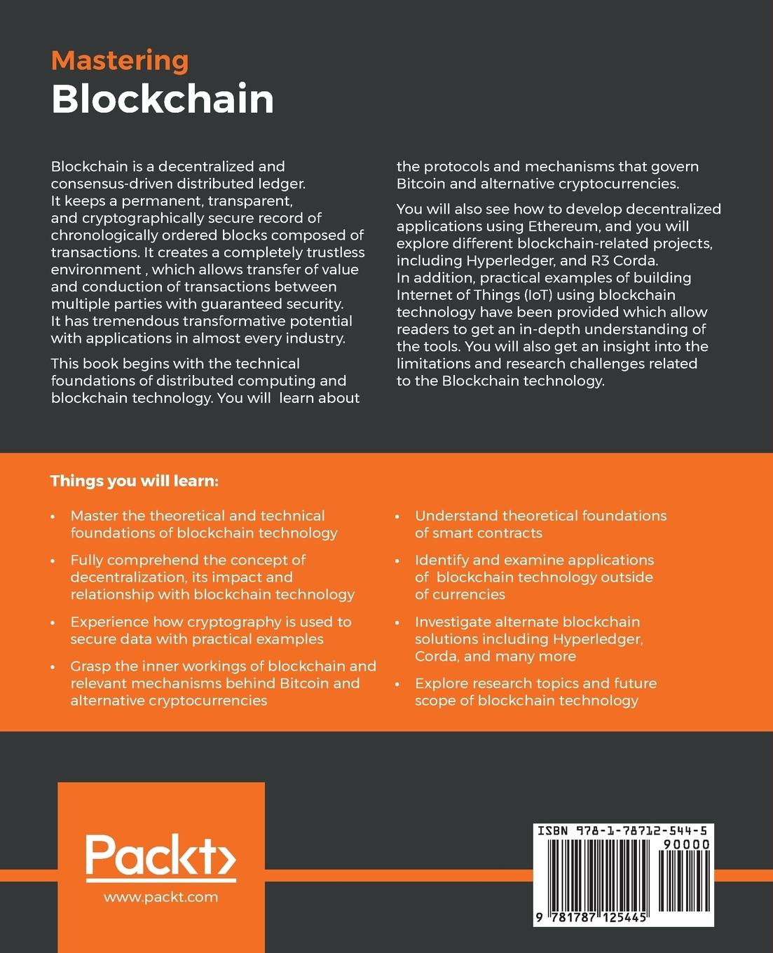 Rückseitencover Mastering Blockchain