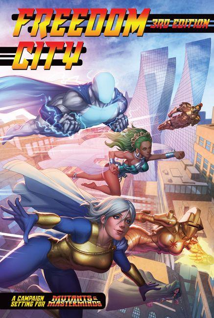 Vorderes Coverbild Mutants & Masterminds RPG Freedom City Campaign City