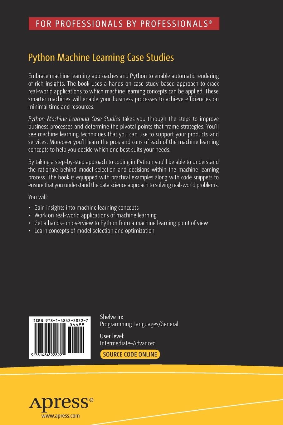 Rückseitencover Python Machine Learning Case Studies