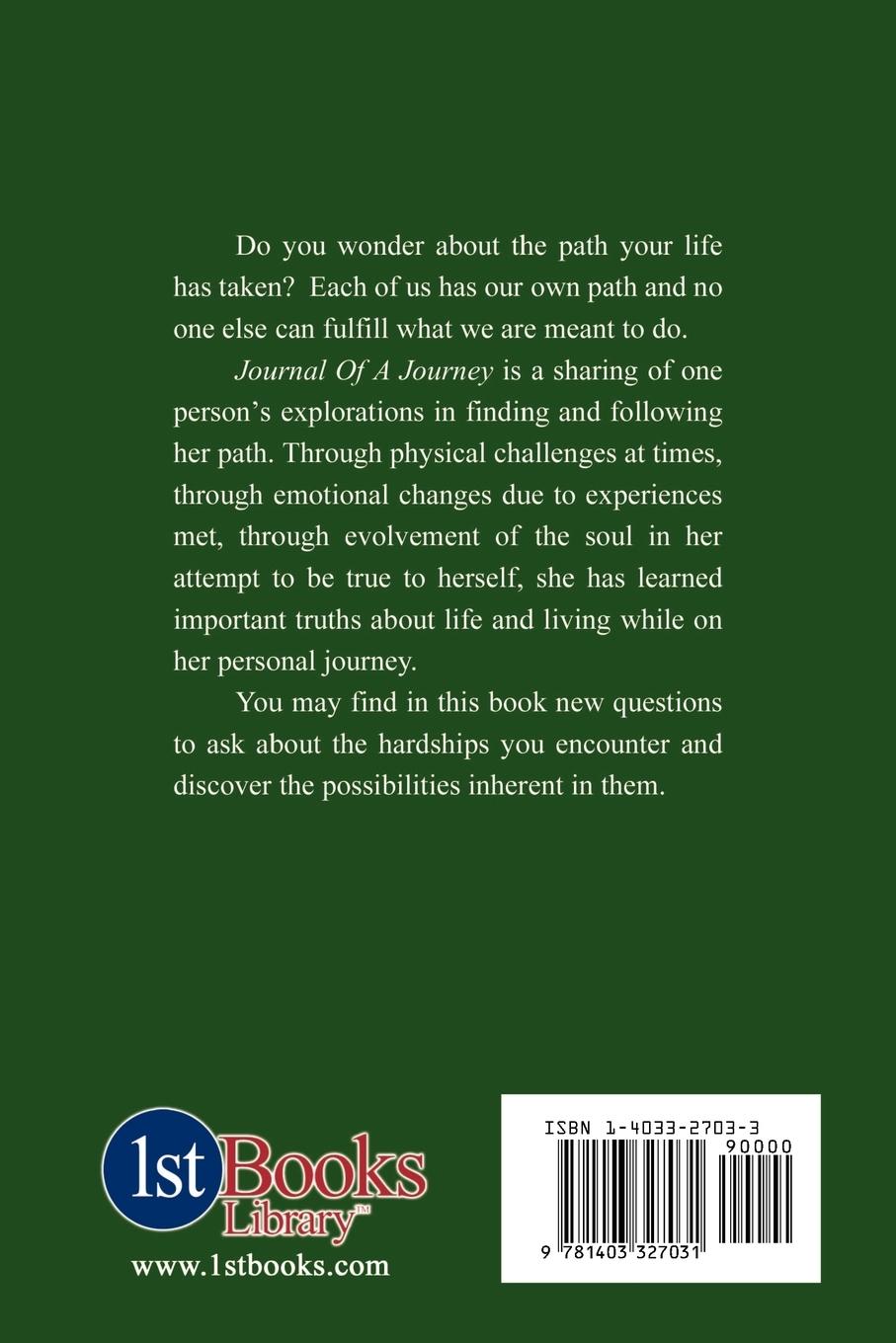 Rückseitencover Journal of a Journey