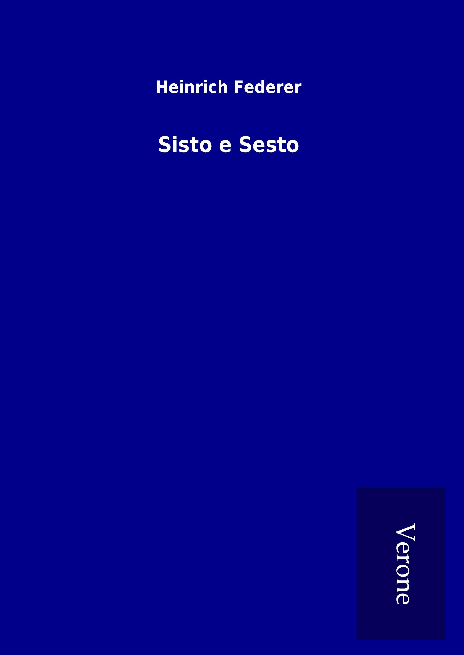 Vorderes Coverbild Sisto e Sesto