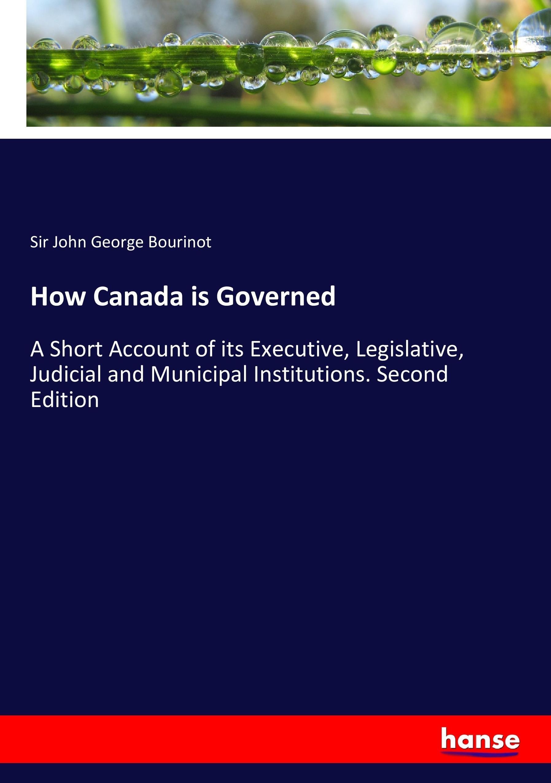 Vorderes Coverbild How Canada is Governed