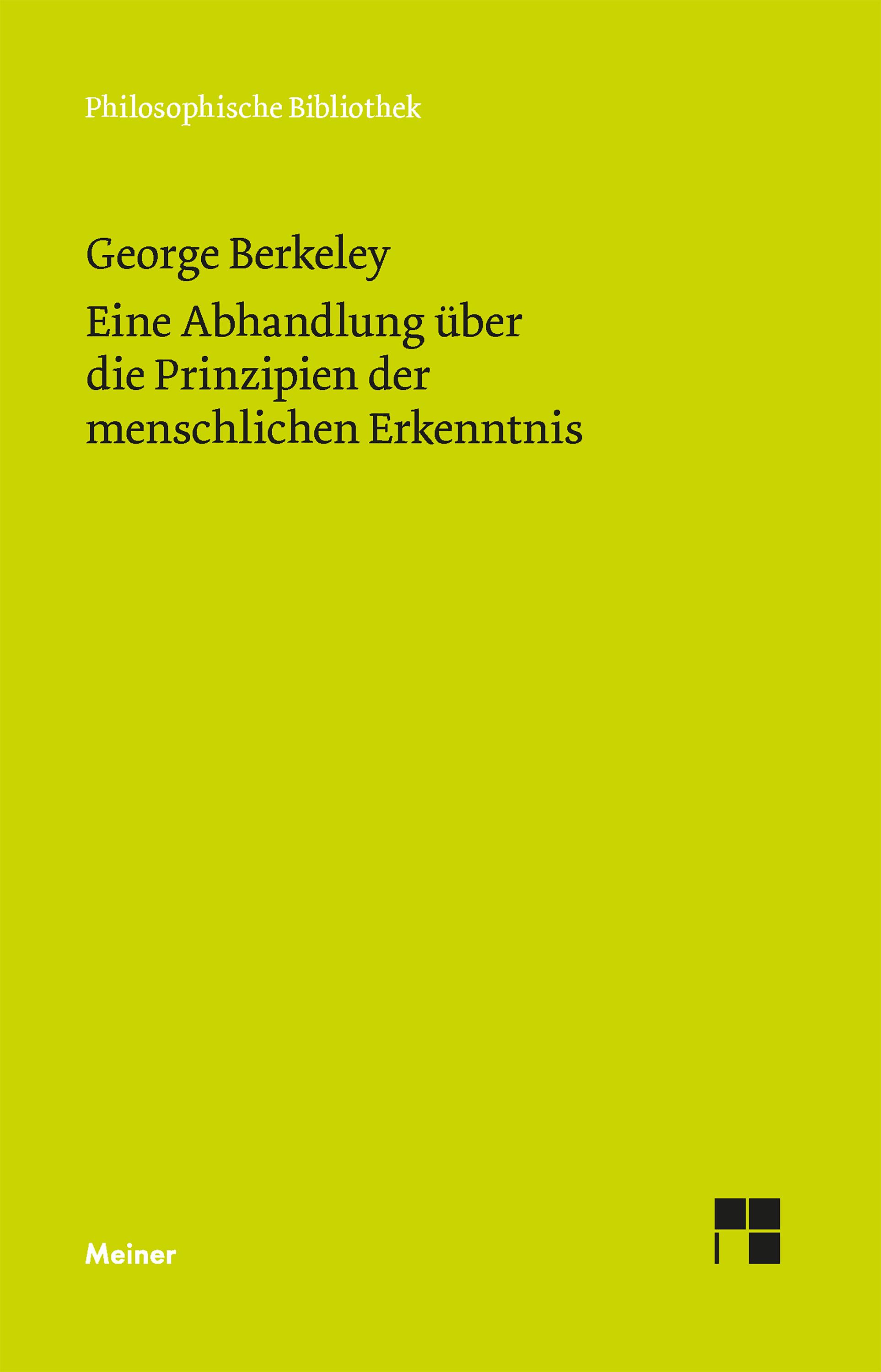 Vorderes Coverbild Eine Abhandlung über die Prinzipien der menschlichen Erkenntnis