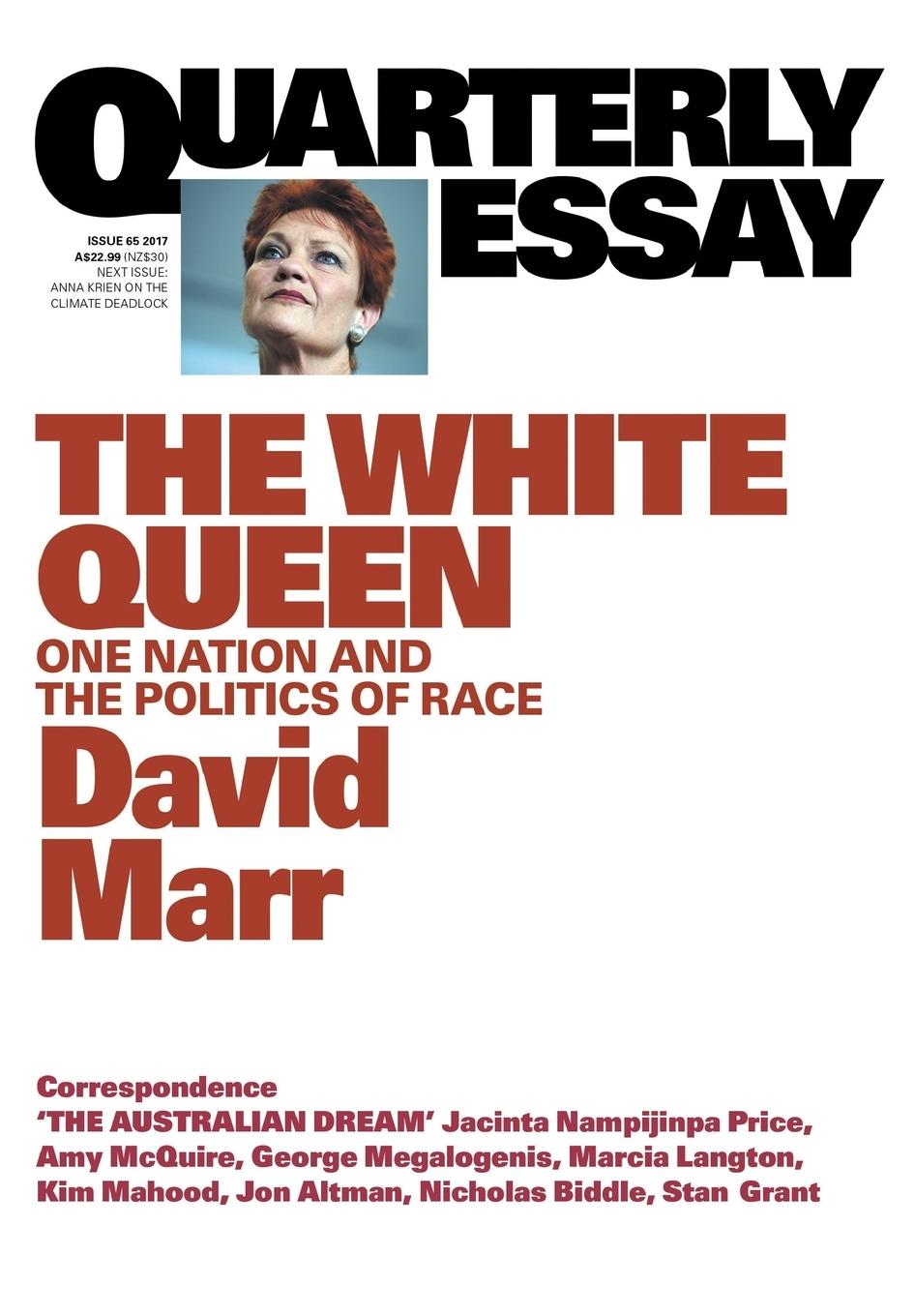 Vorderes Coverbild Quarterly Essay 65 The White Queen