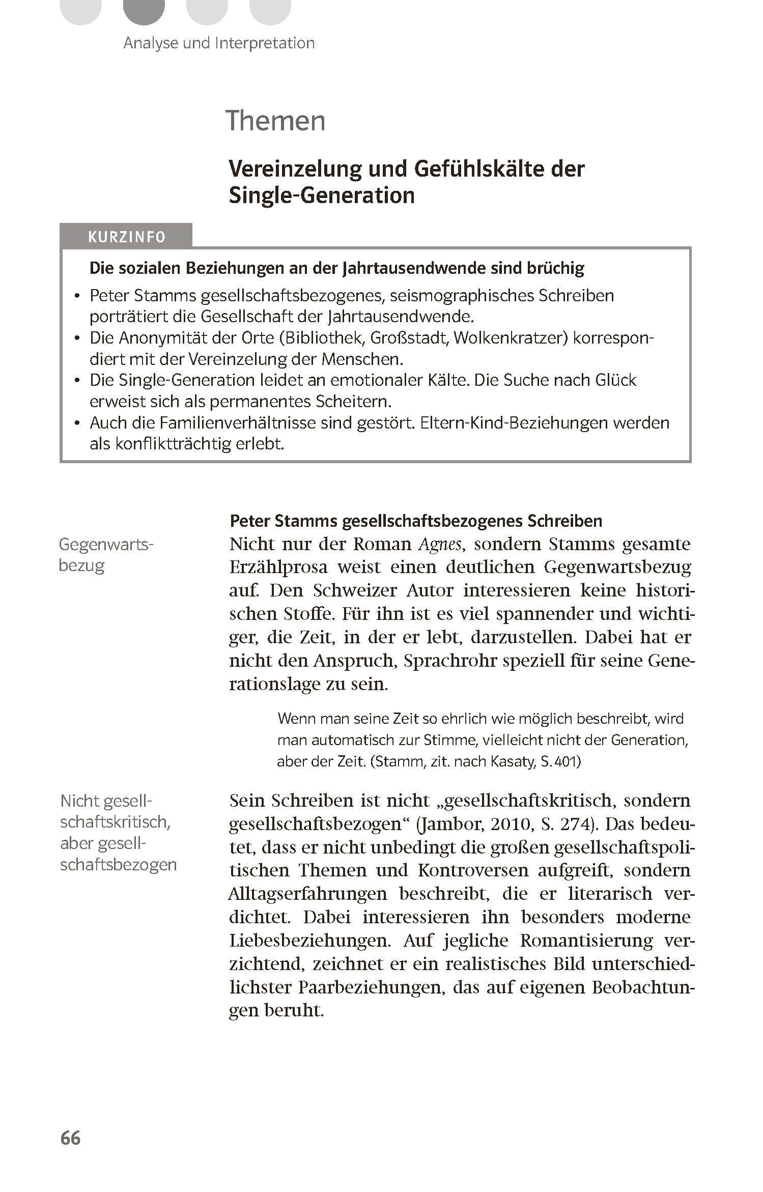 Beispielinhalt (Bild) Lektürehilfen Peter Stamm "Agnes"
