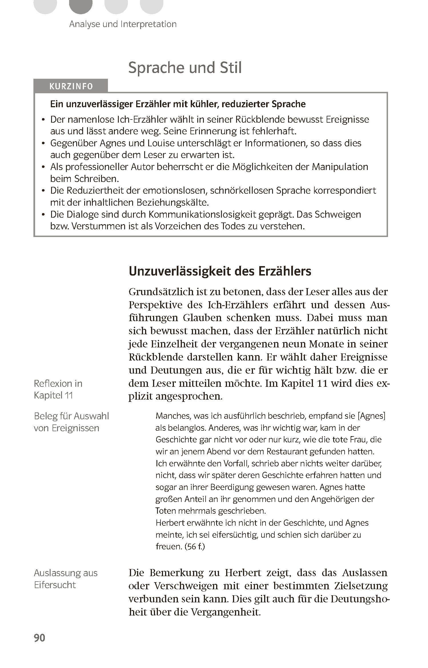 Beispielinhalt (Bild) Lektürehilfen Peter Stamm "Agnes"