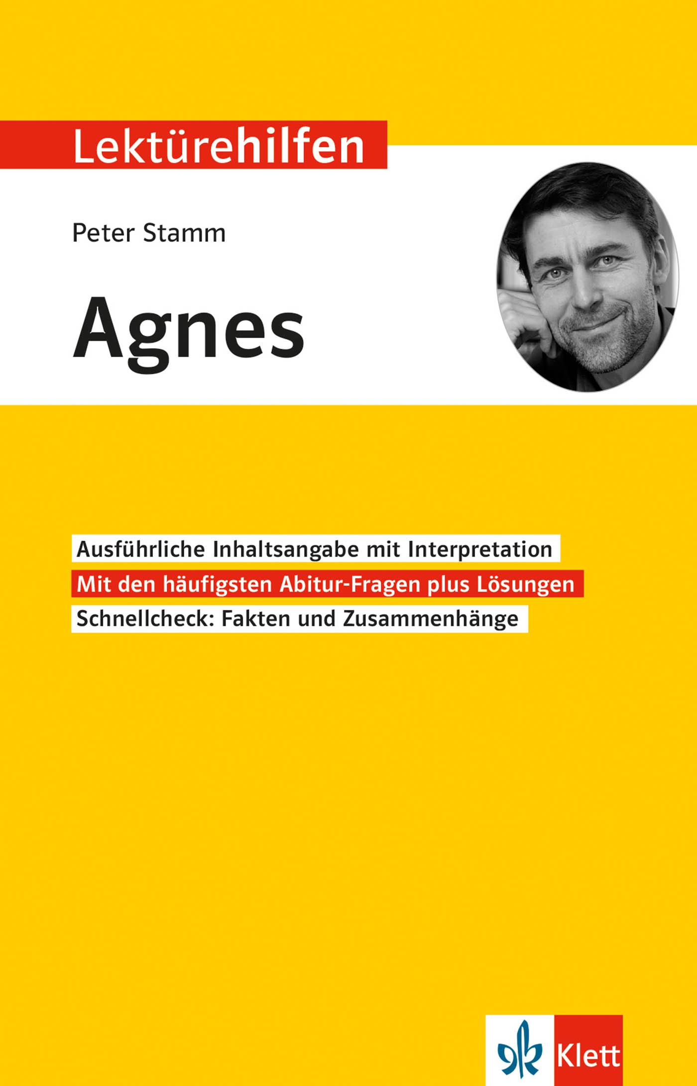 Vorderes Coverbild Lektürehilfen Peter Stamm "Agnes"