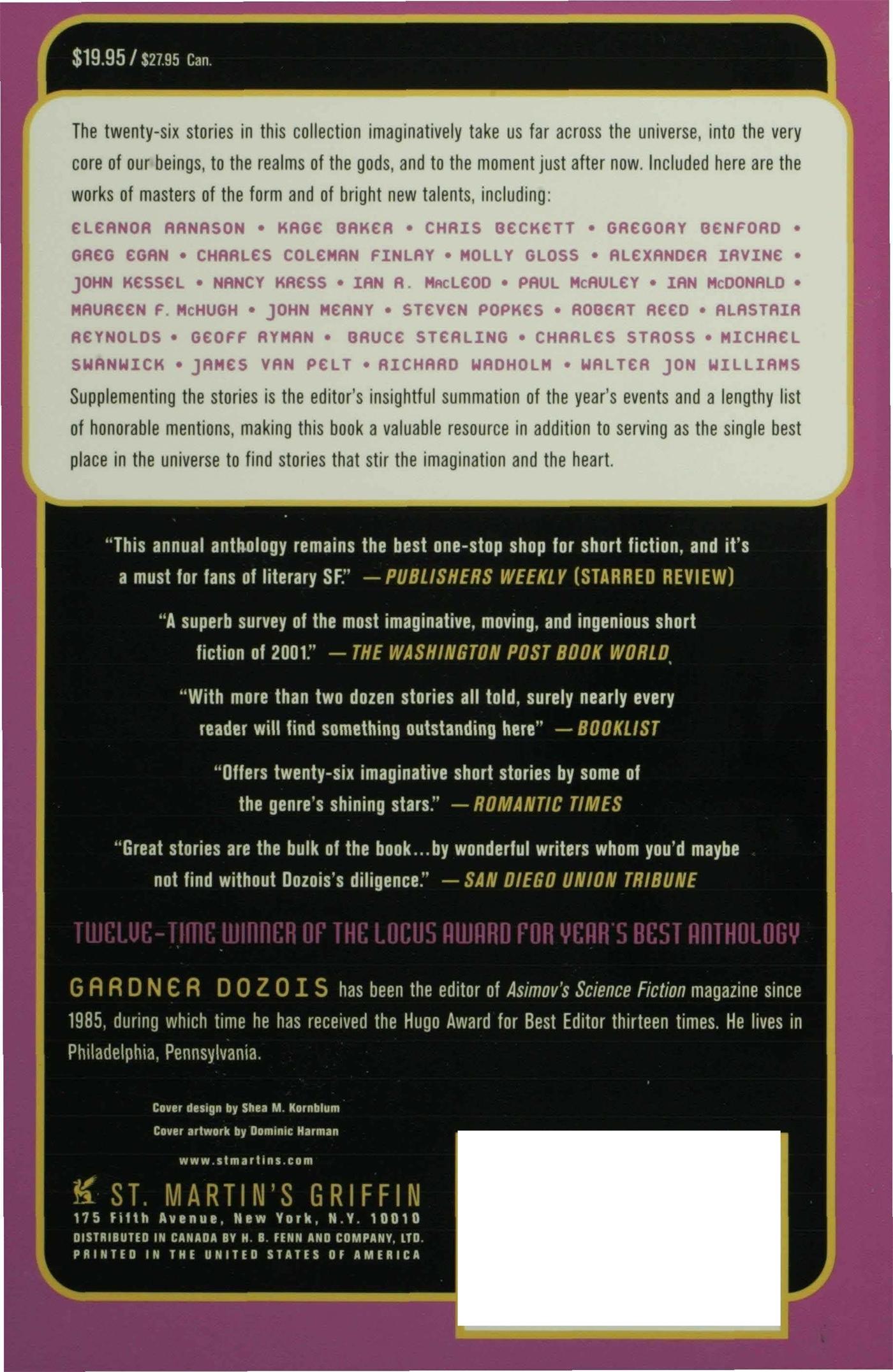 Rückseitencover The Year's Best Science Fiction