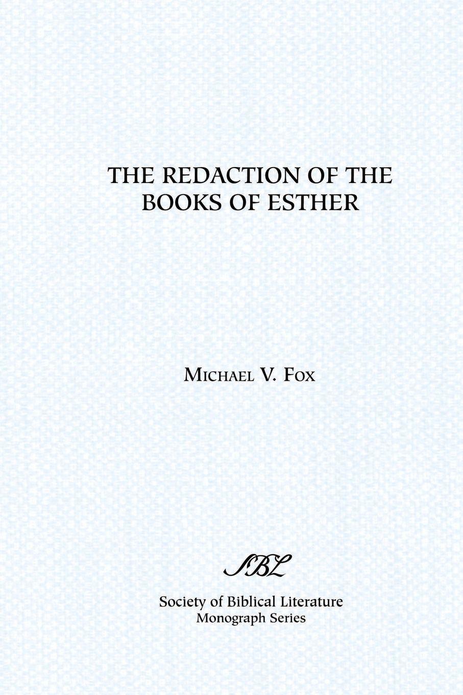 Vorderes Coverbild The Redaction of the Books of Esther
