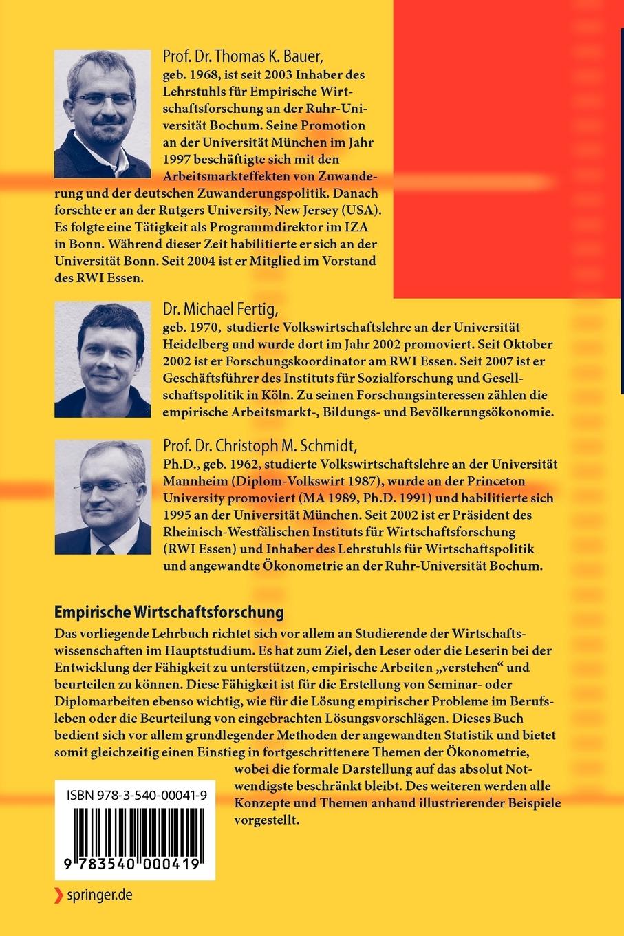 Rückseitencover Empirische Wirtschaftsforschung